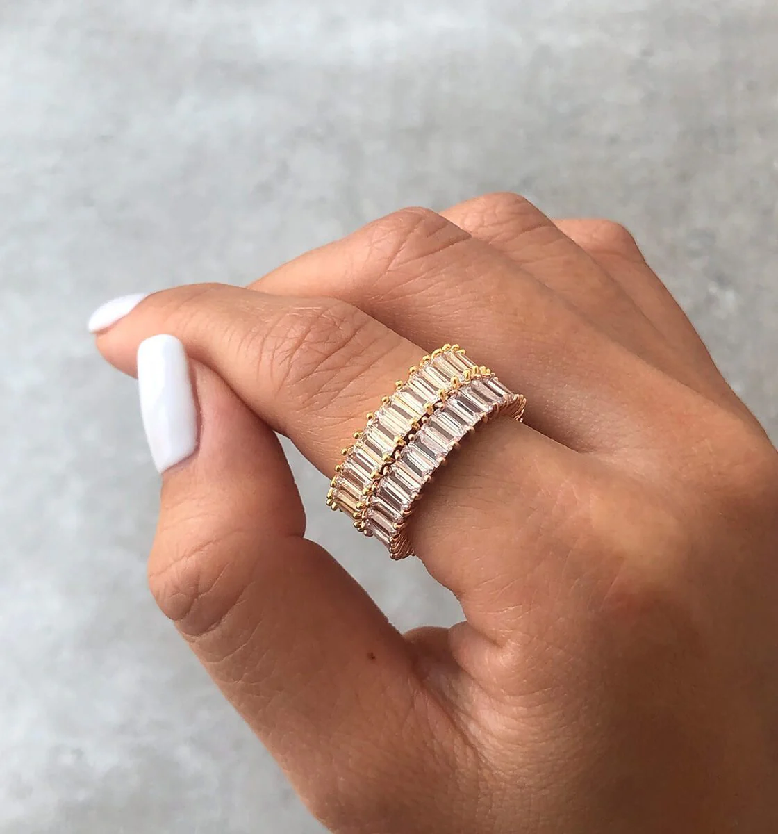 Adaya Stacking Ring - White Stone - Image 5