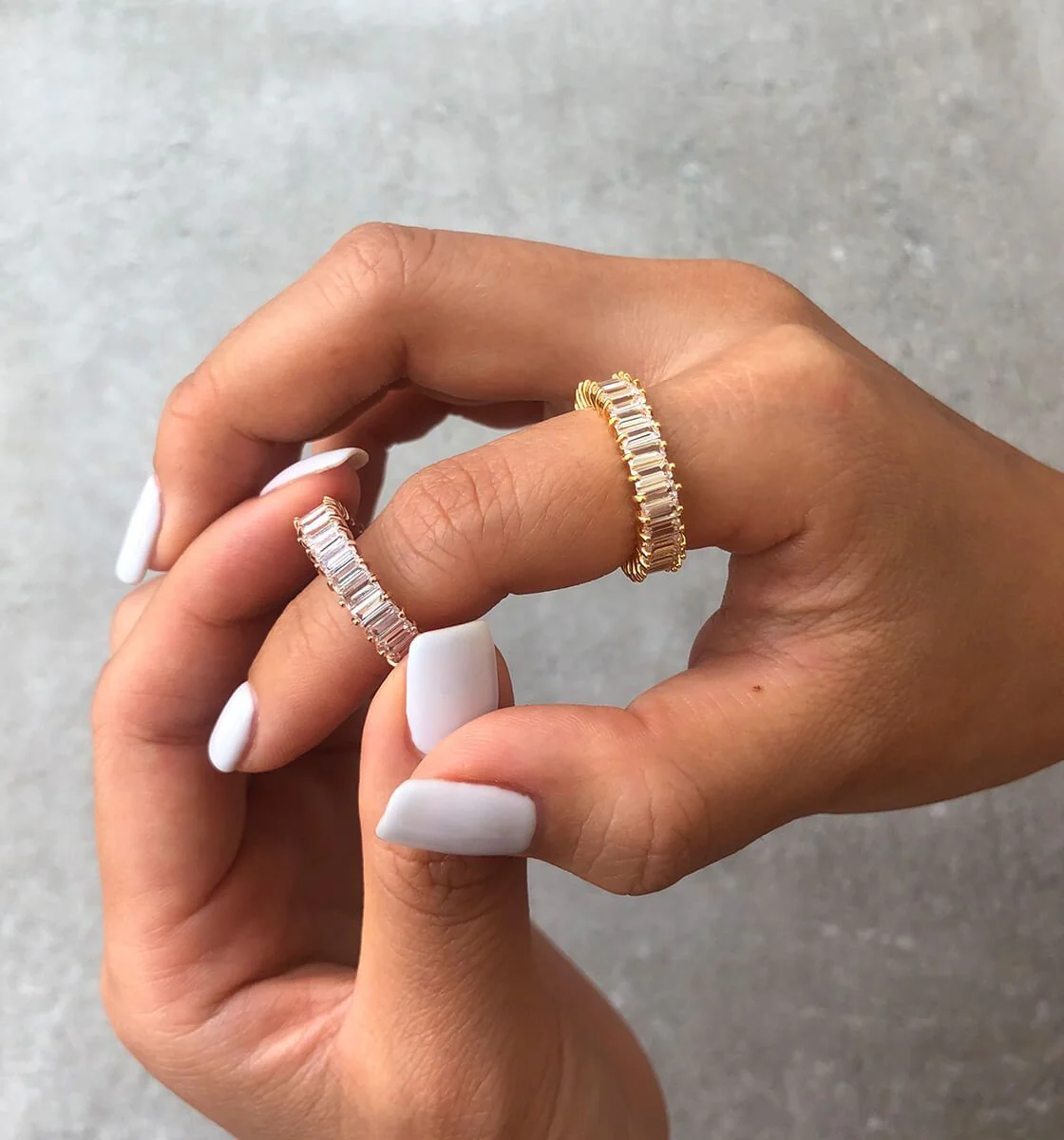 Adaya Stacking Ring - White Stone - Image 6