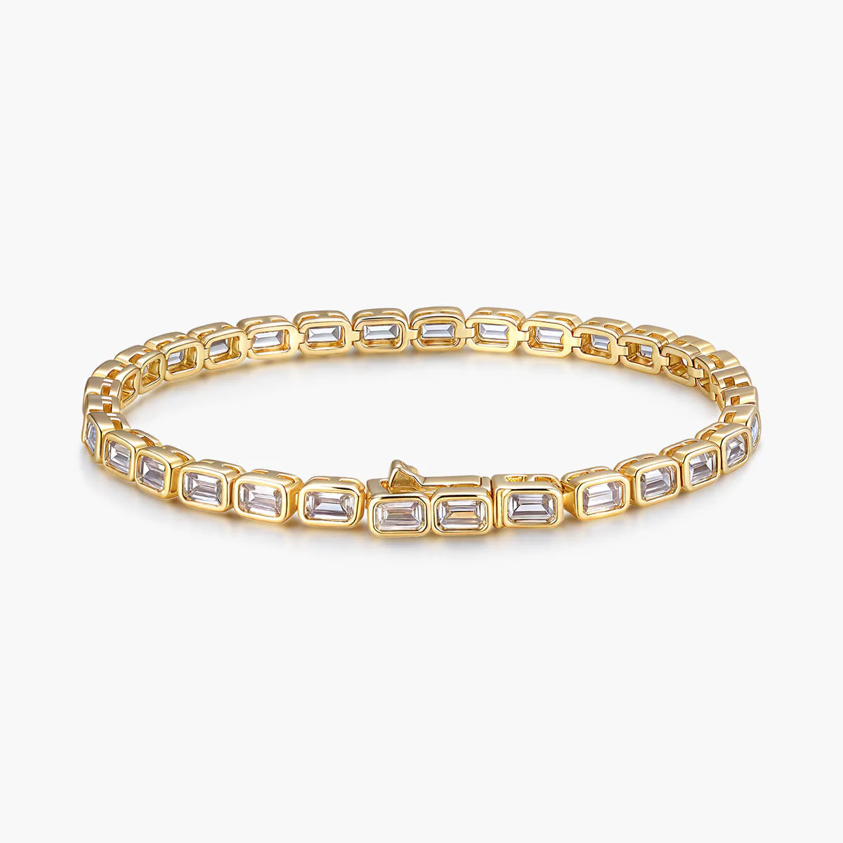 Bezel Emerald Tennis Bracelet - Image 4