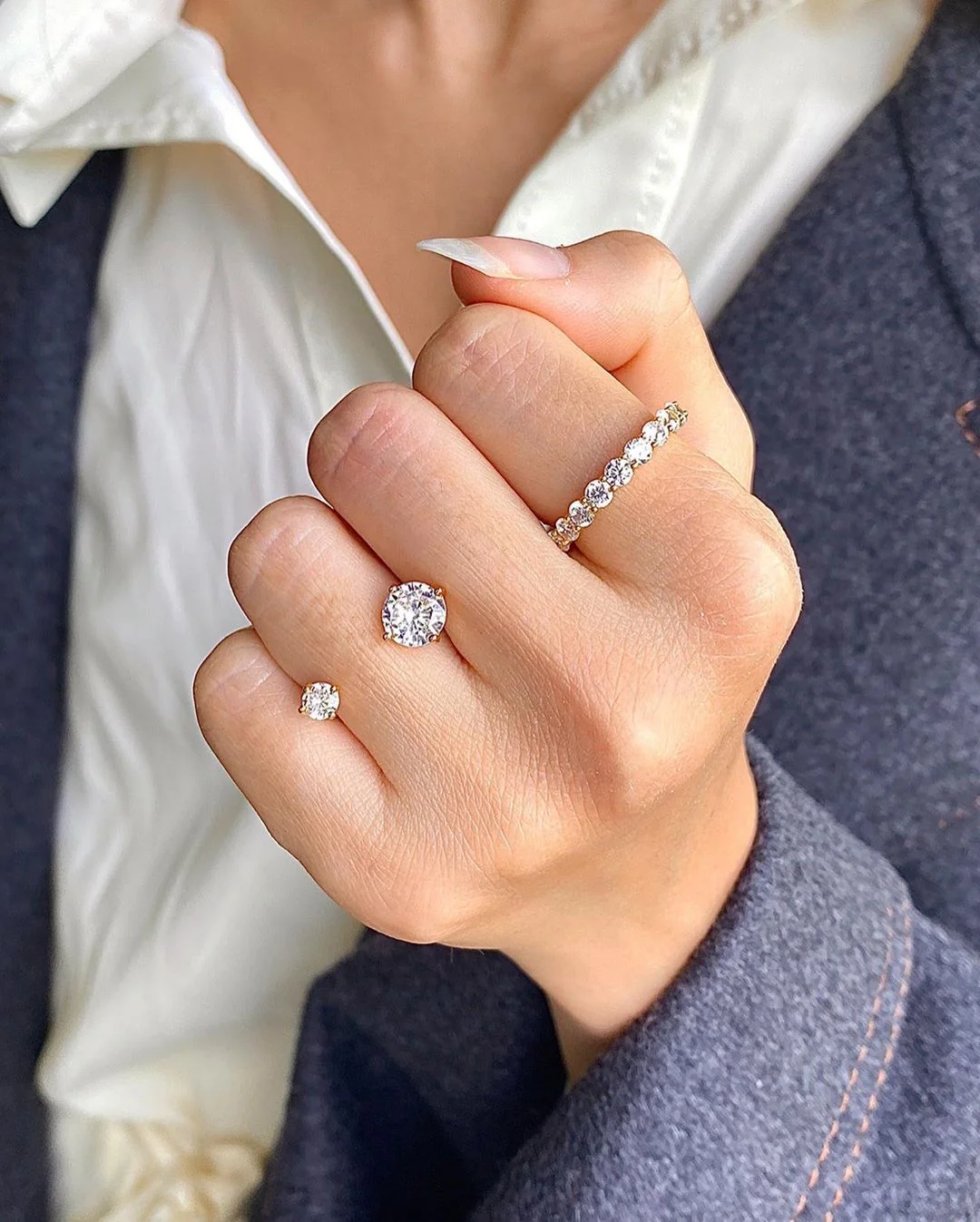 Brilliant Round Open Ring - Image 3