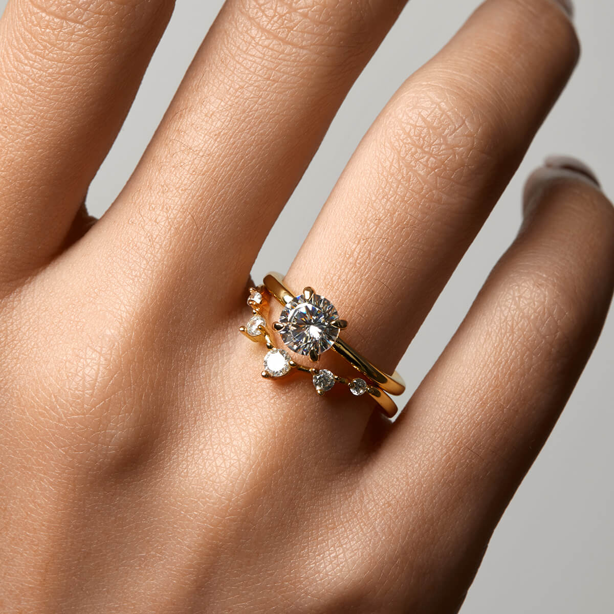 Brilliant Round Wishbone | Stacking Ring - Image 11