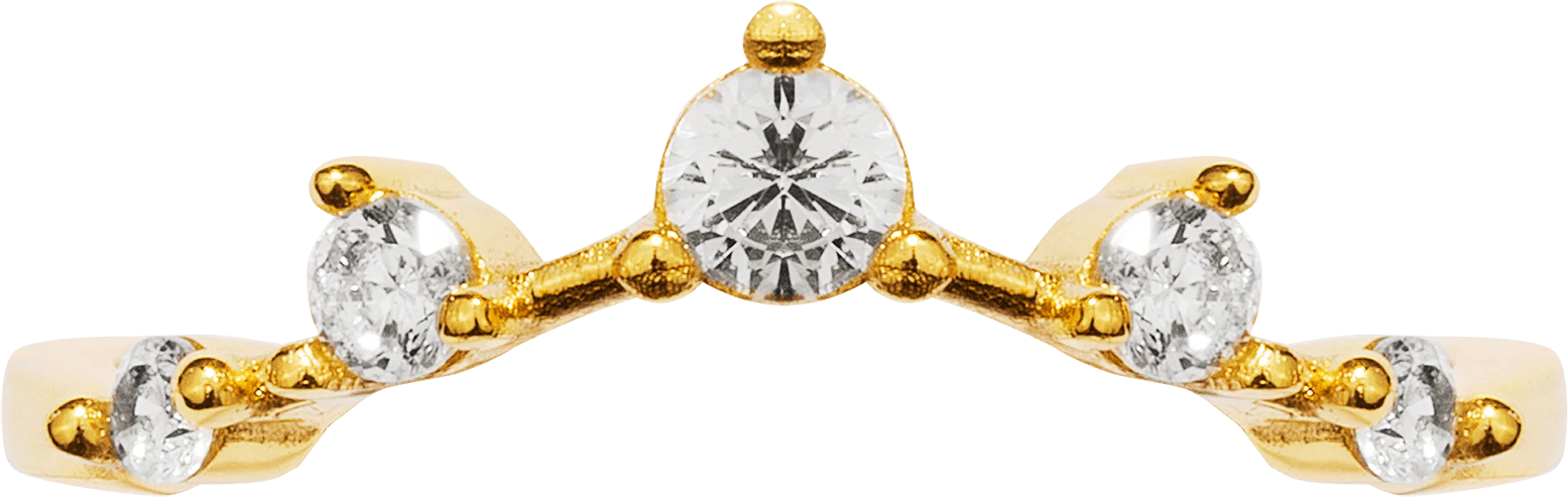 Brilliant Round Wishbone | Stacking Ring - Image 5