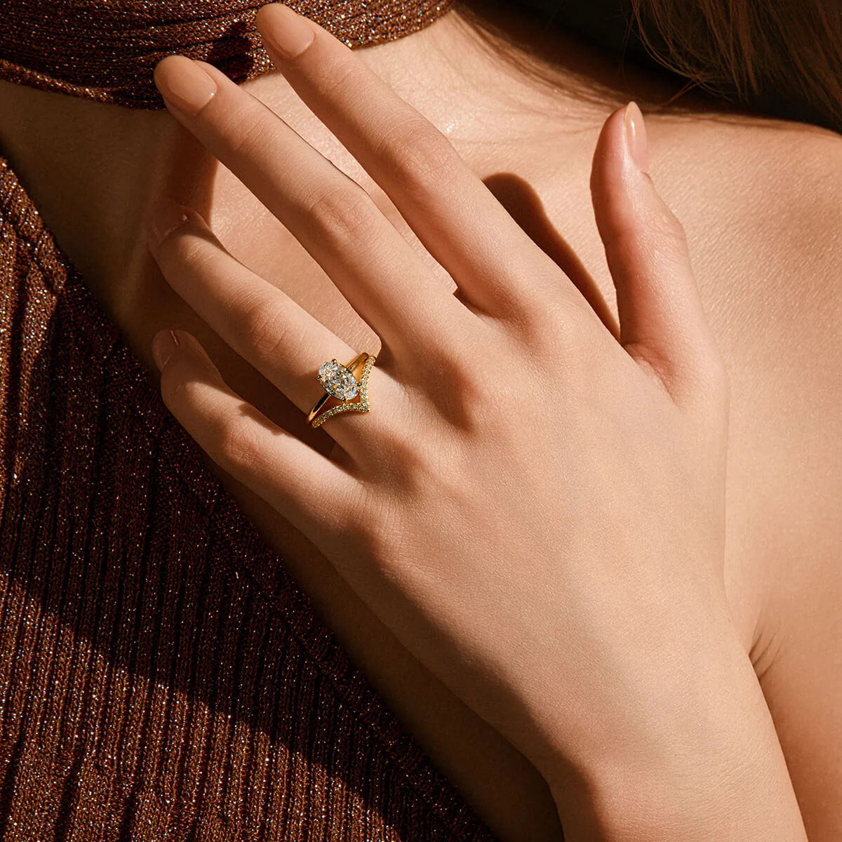 Pavé Wishbone V | Stacking Ring - Image 21