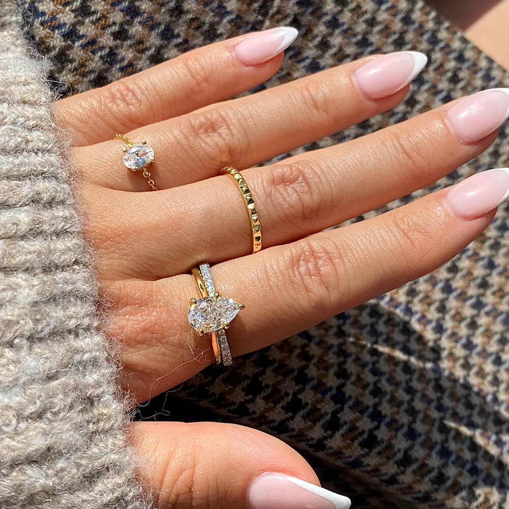 Pear Solitaire Ring - Image 6