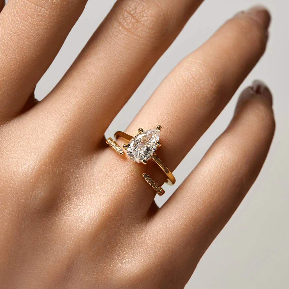 Pear Solitaire Ring - Image 7