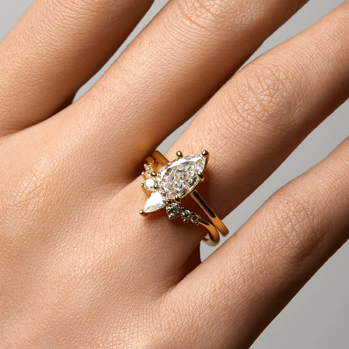 Pear Solitaire Ring - Image 9