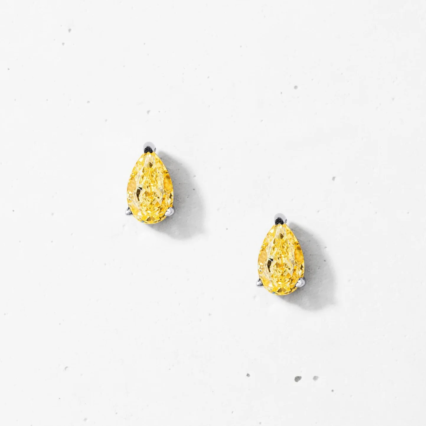 Crushed Ice Pear Stud Earrings - Image 3