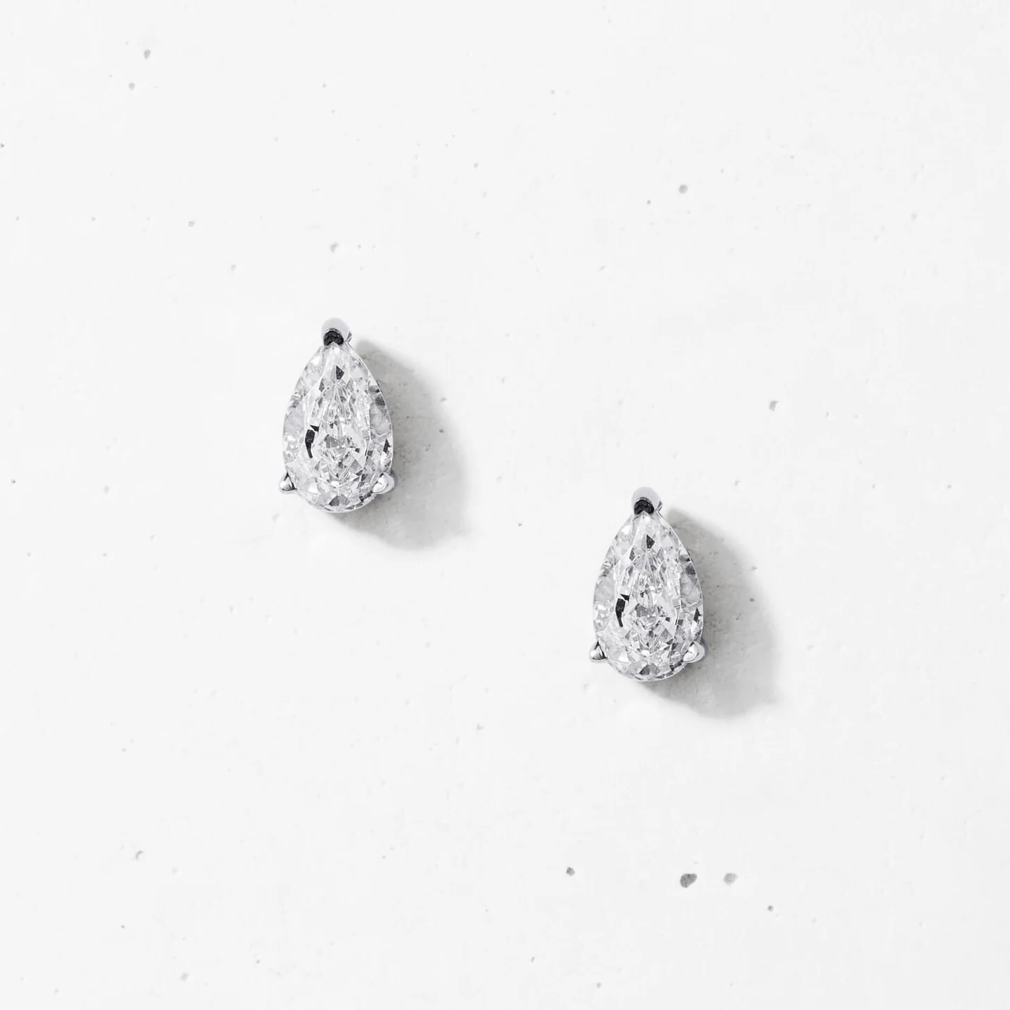 Crushed Ice Pear Stud Earrings - Image 5