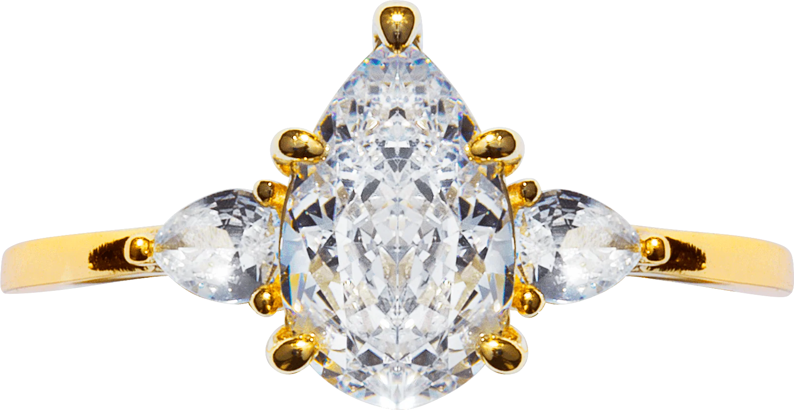 Crushed Ice Pear Trio | Centrepiece Ring - Image 4