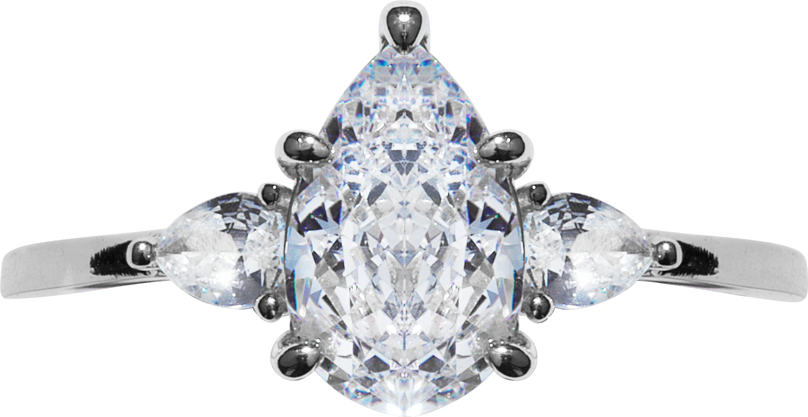 Crushed Ice Pear Trio | Centrepiece Ring - Image 5