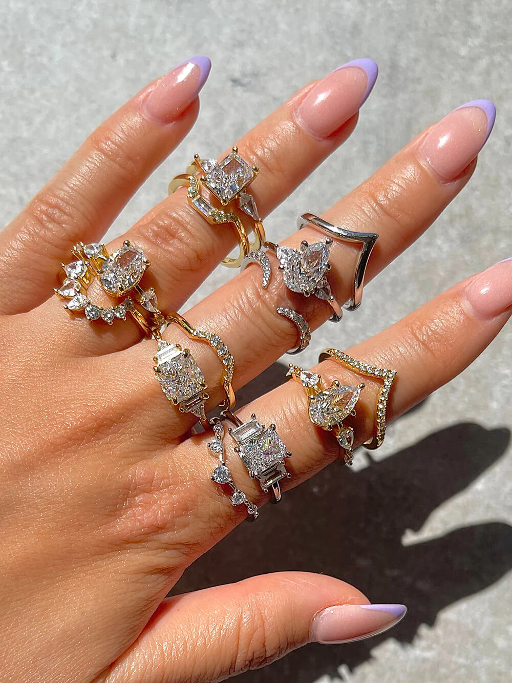 Crushed Ice Rectangle Trio | Centrepiece Ring - Image 4