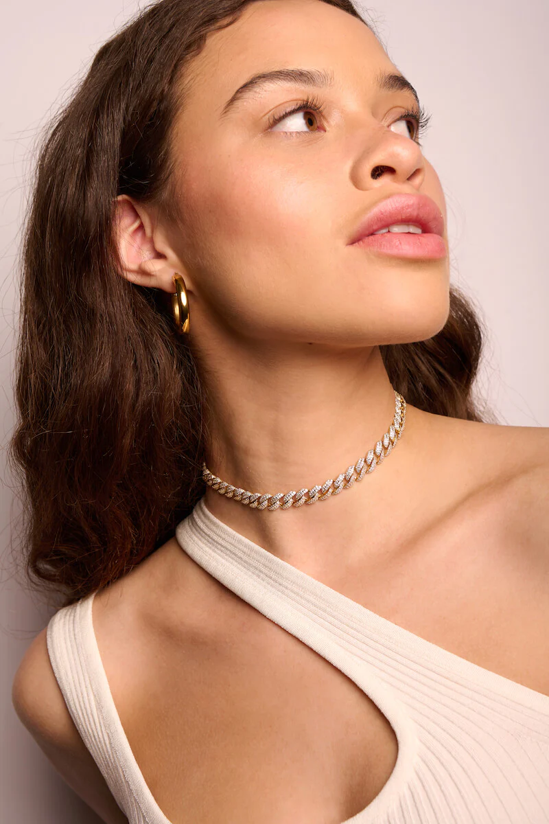 Cuban Chain Link Choker Necklace - Image 6
