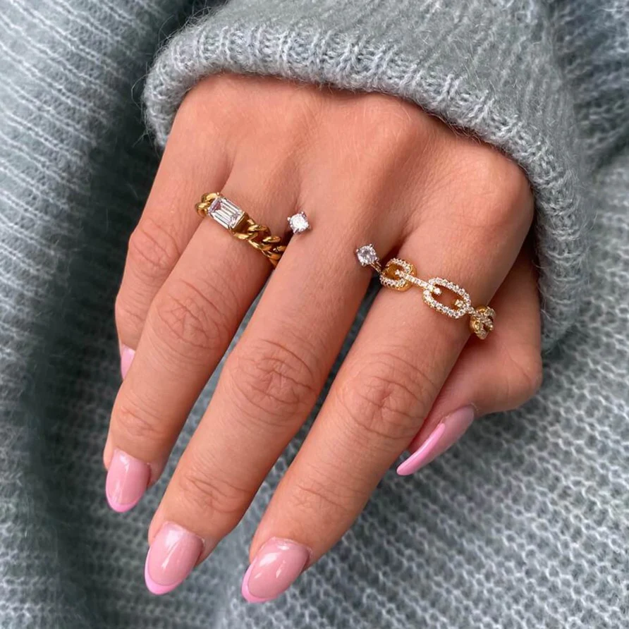 Dainty Duo Brilliant Round Open Ring - Image 3