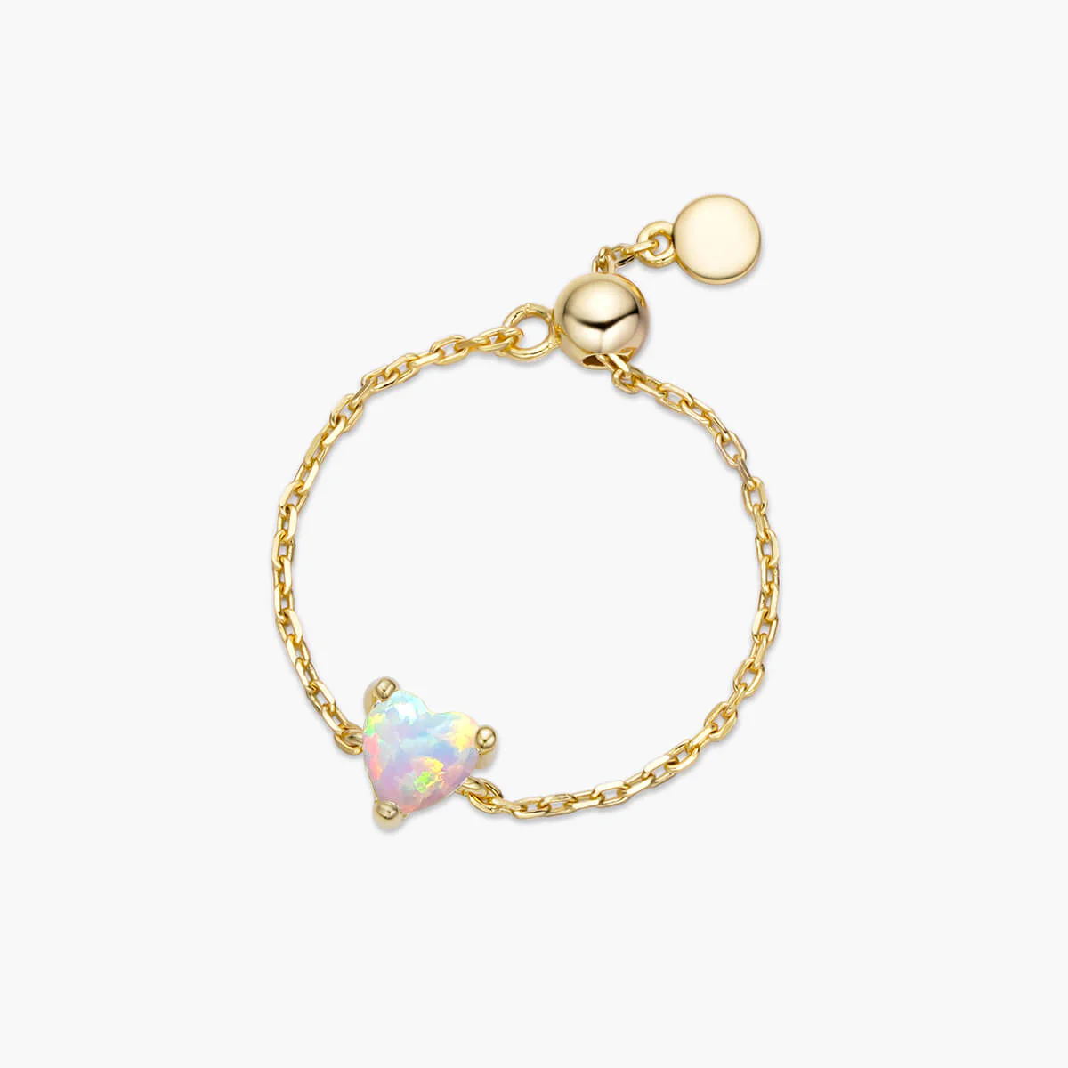 Dainty Heart Chain Ring - Image 2