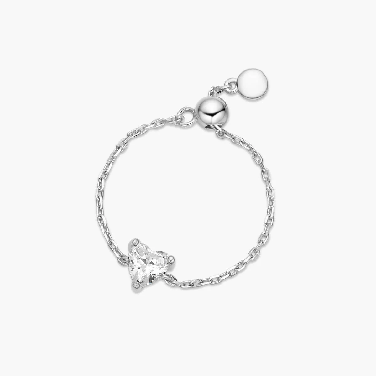 Dainty Heart Chain Ring - Image 4