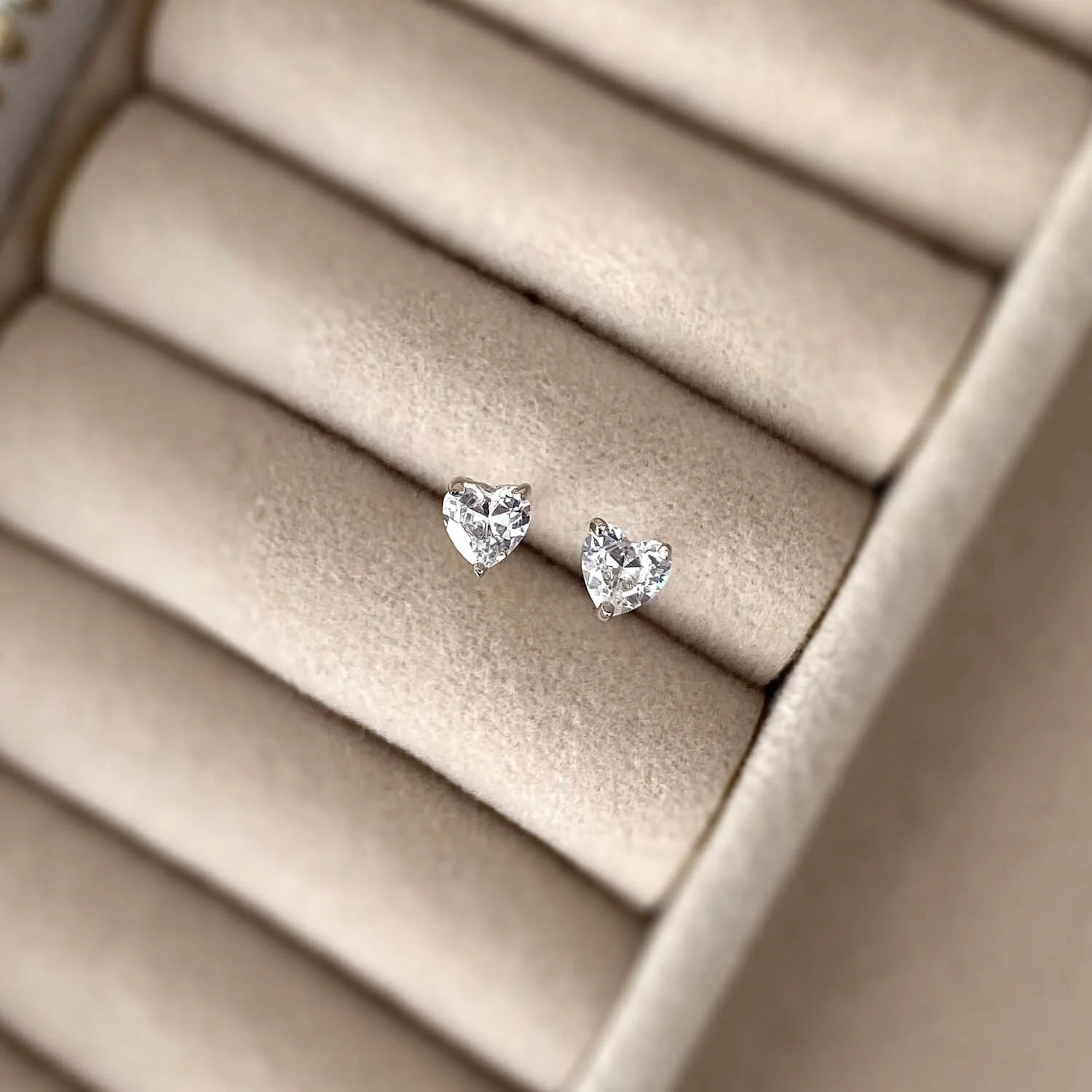 Dainty Heart Stud Earrings - Image 6