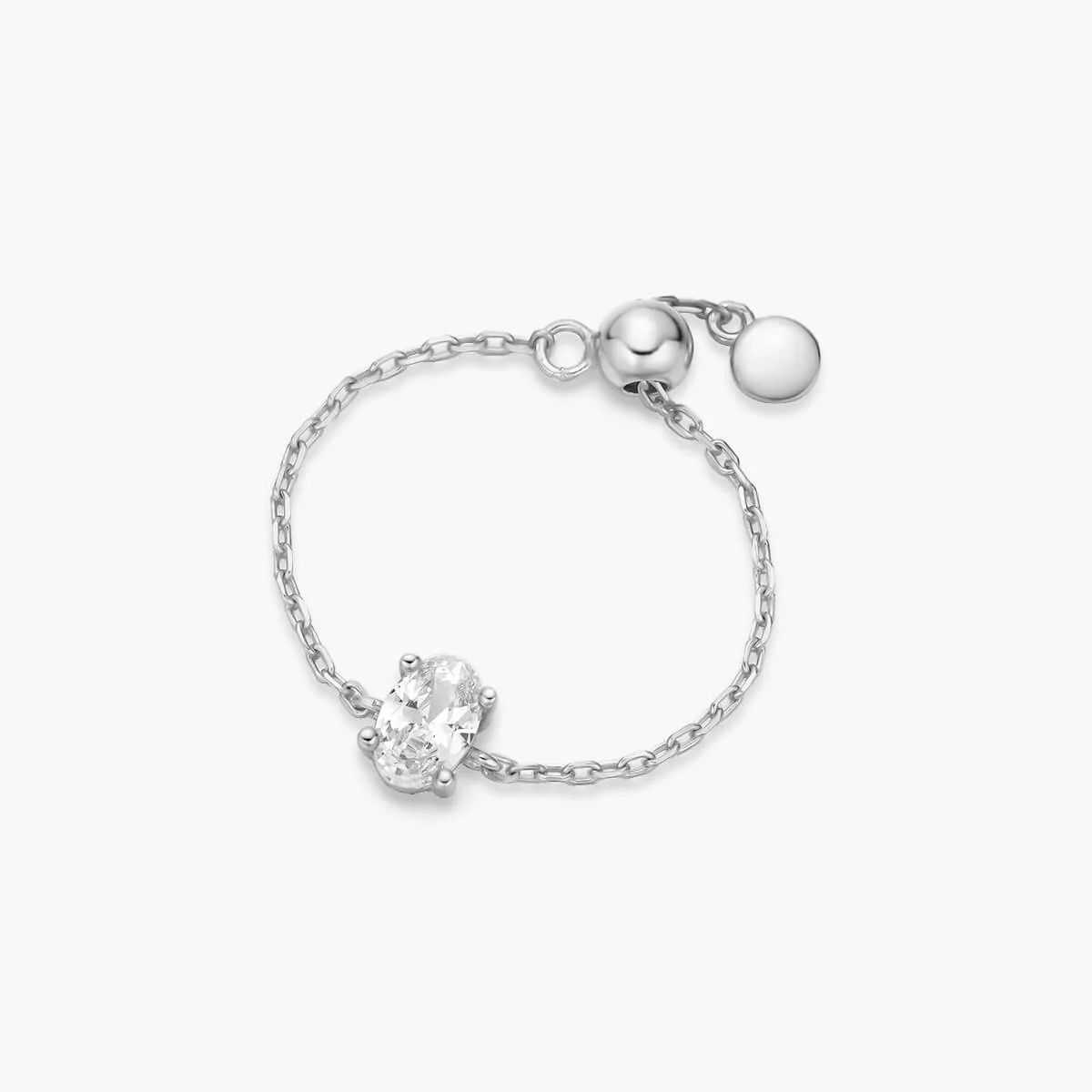 Dainty Oval Chain Ring - Image 2