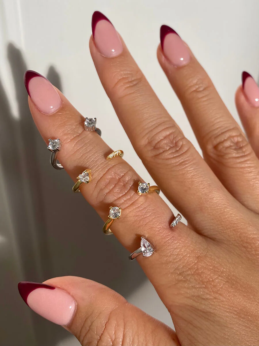 Dainty Pear Open Ring - Image 3