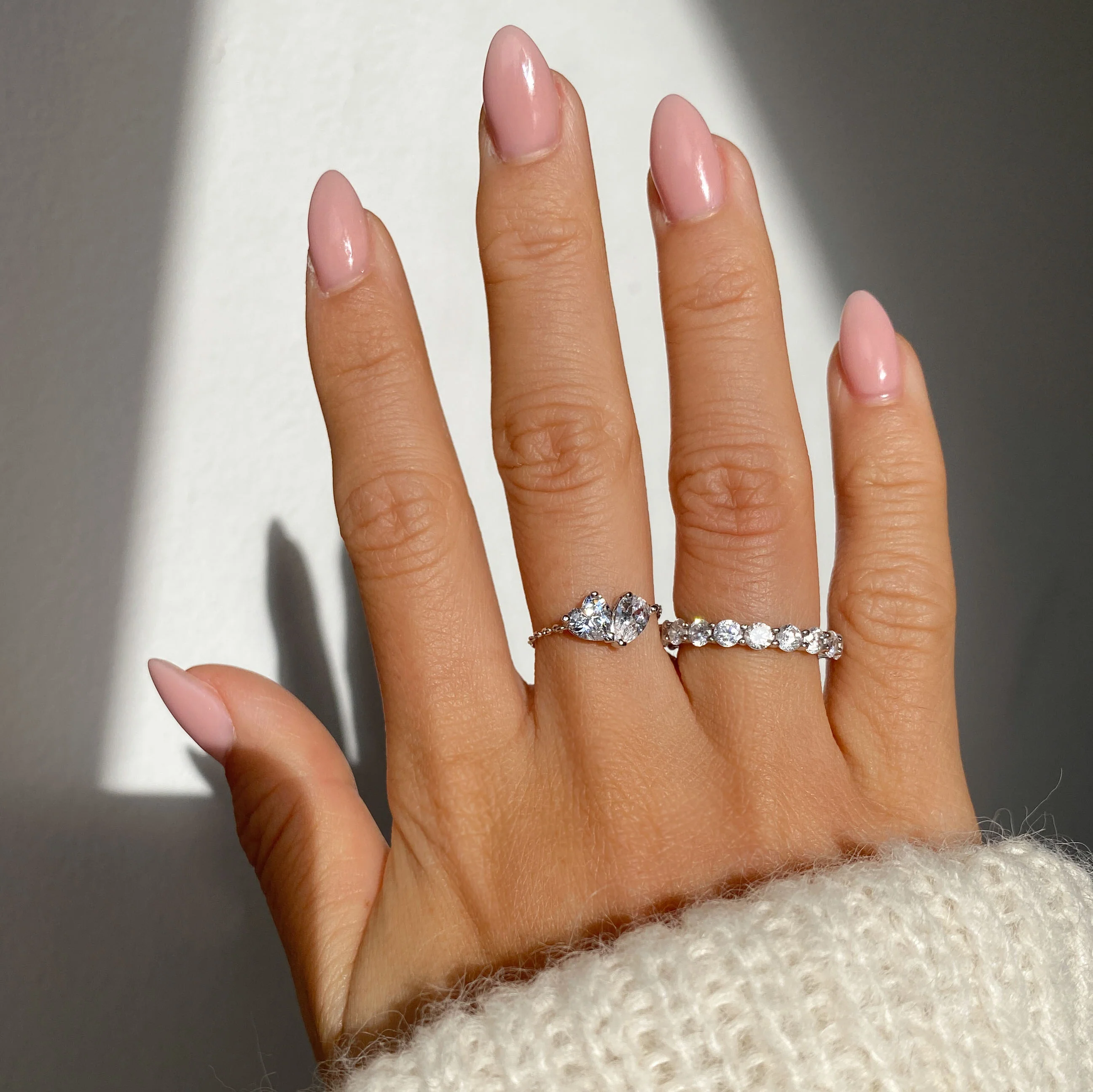 Dainty Pear X Heart Chain Ring - Image 4