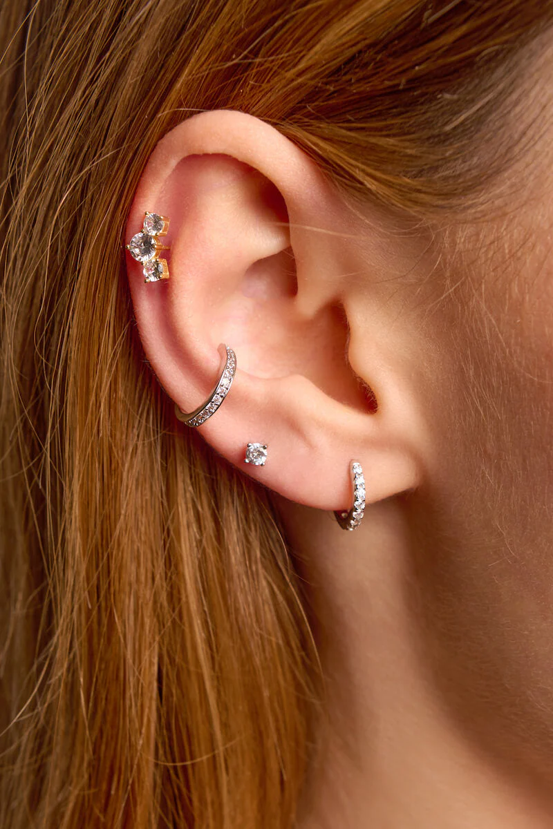 Dainty Round Stud Earrings - Image 4