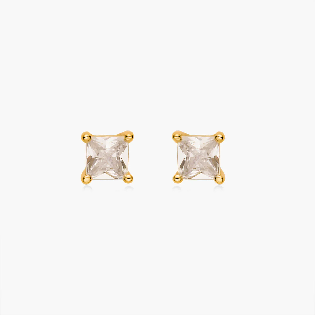 Dainty Square Stud Earrings - Image 6