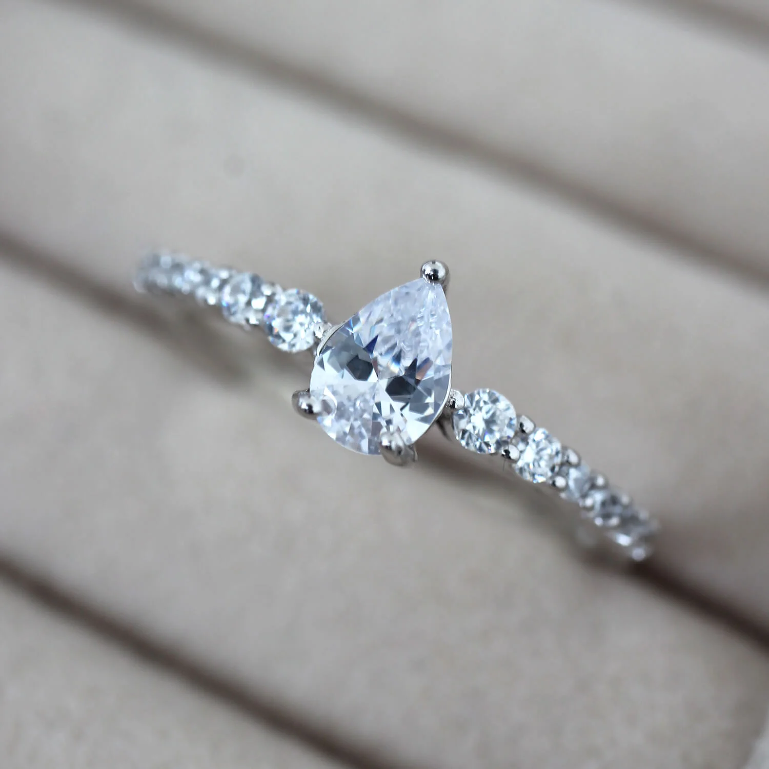 Dew Dainty Pear-cut Ring - Image 7