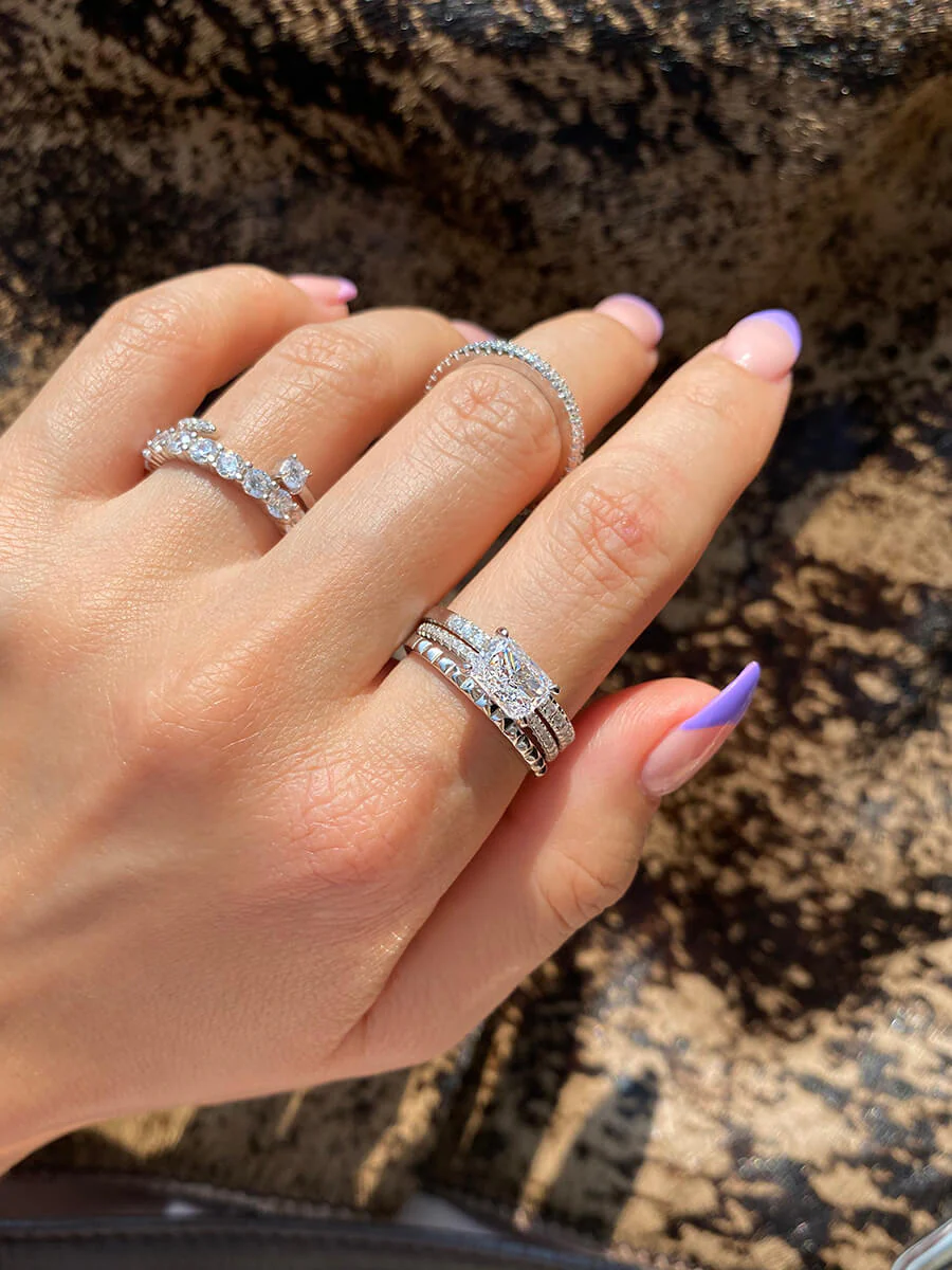 East West Radiant Pavé Ring - Image 11