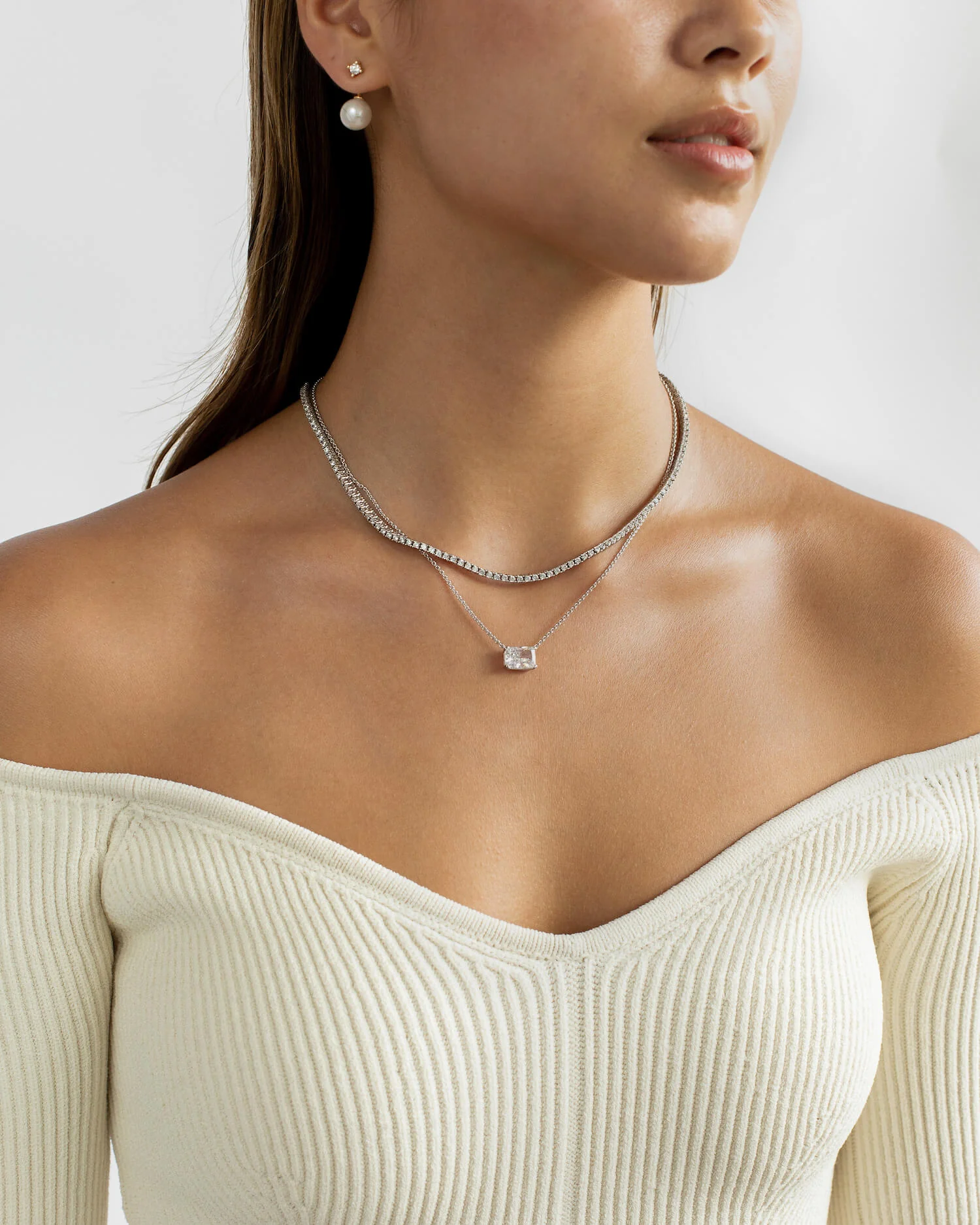 East West Radiant Pendant Necklace - Image 10