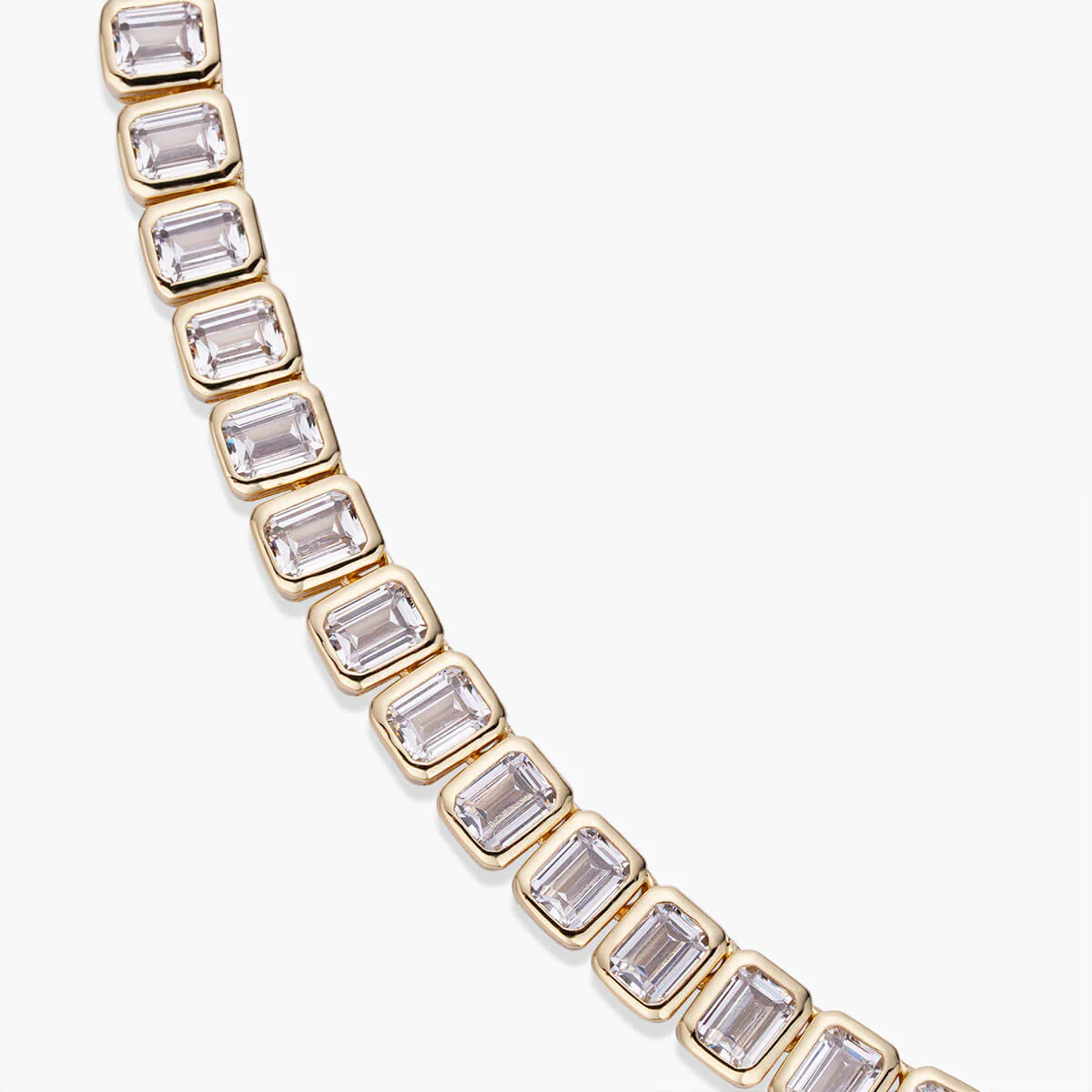Emerald Bezel Tennis Necklace - Image 3