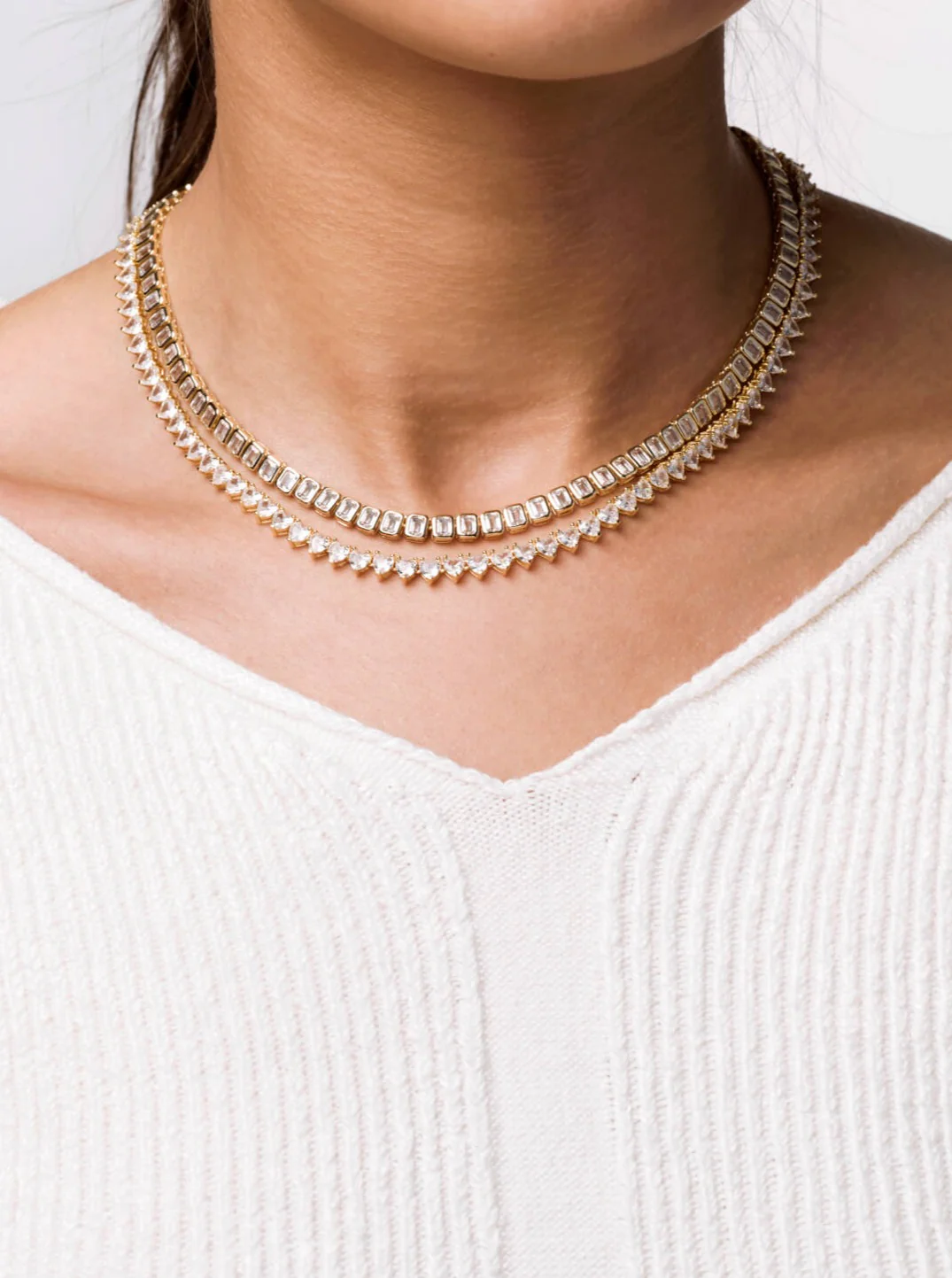 Emerald Bezel Tennis Necklace - Image 7