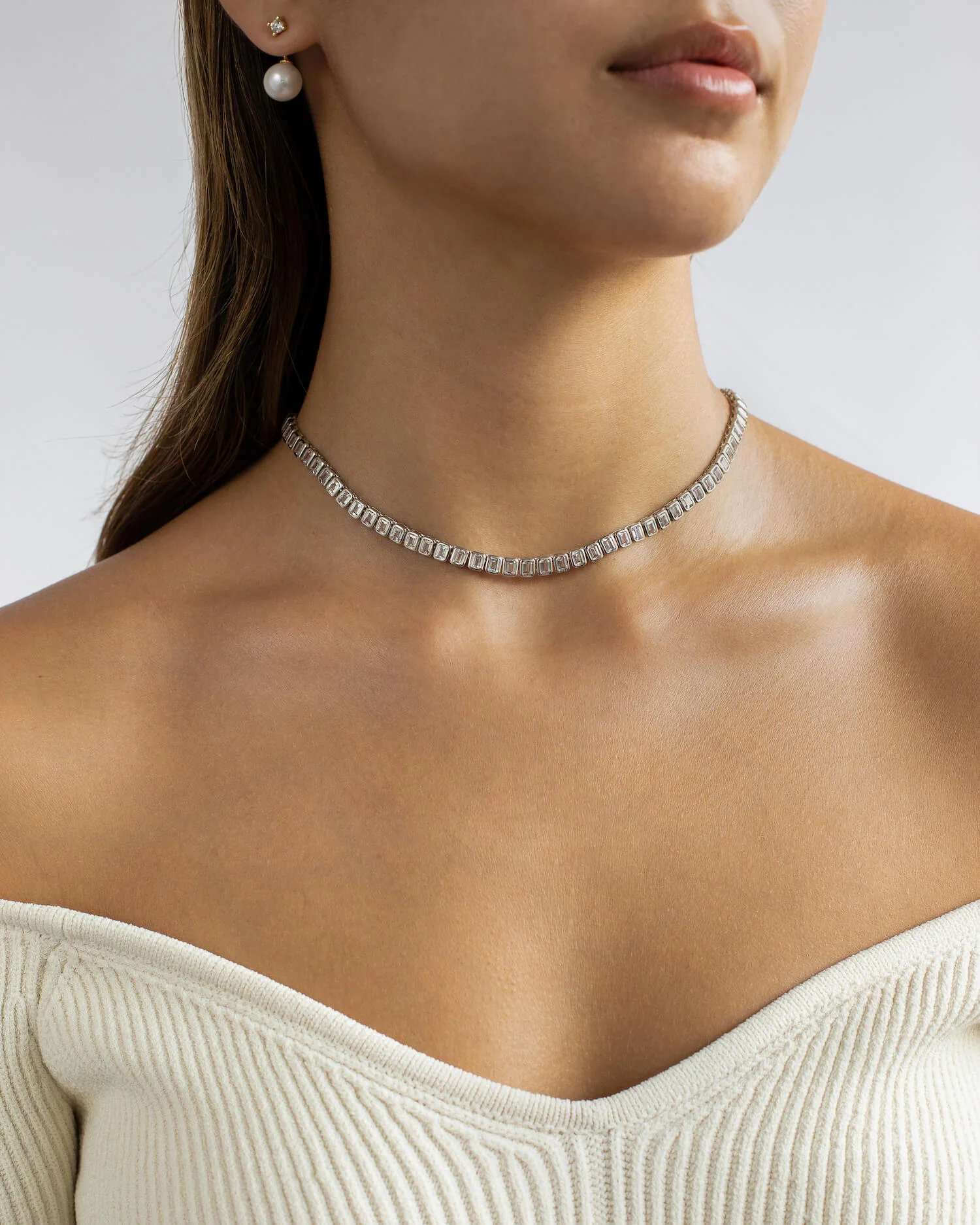Emerald Bezel Tennis Necklace - Image 9