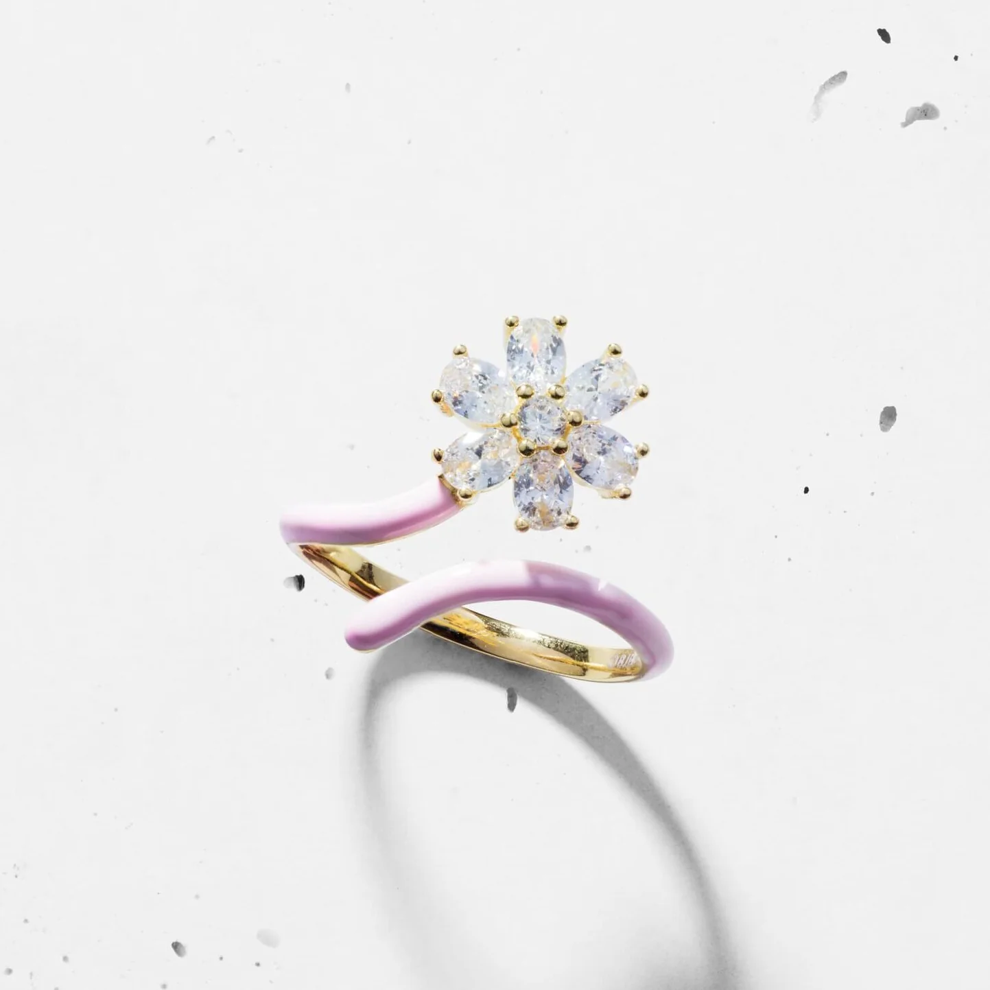 Enamel Flower Open Ring - Image 5