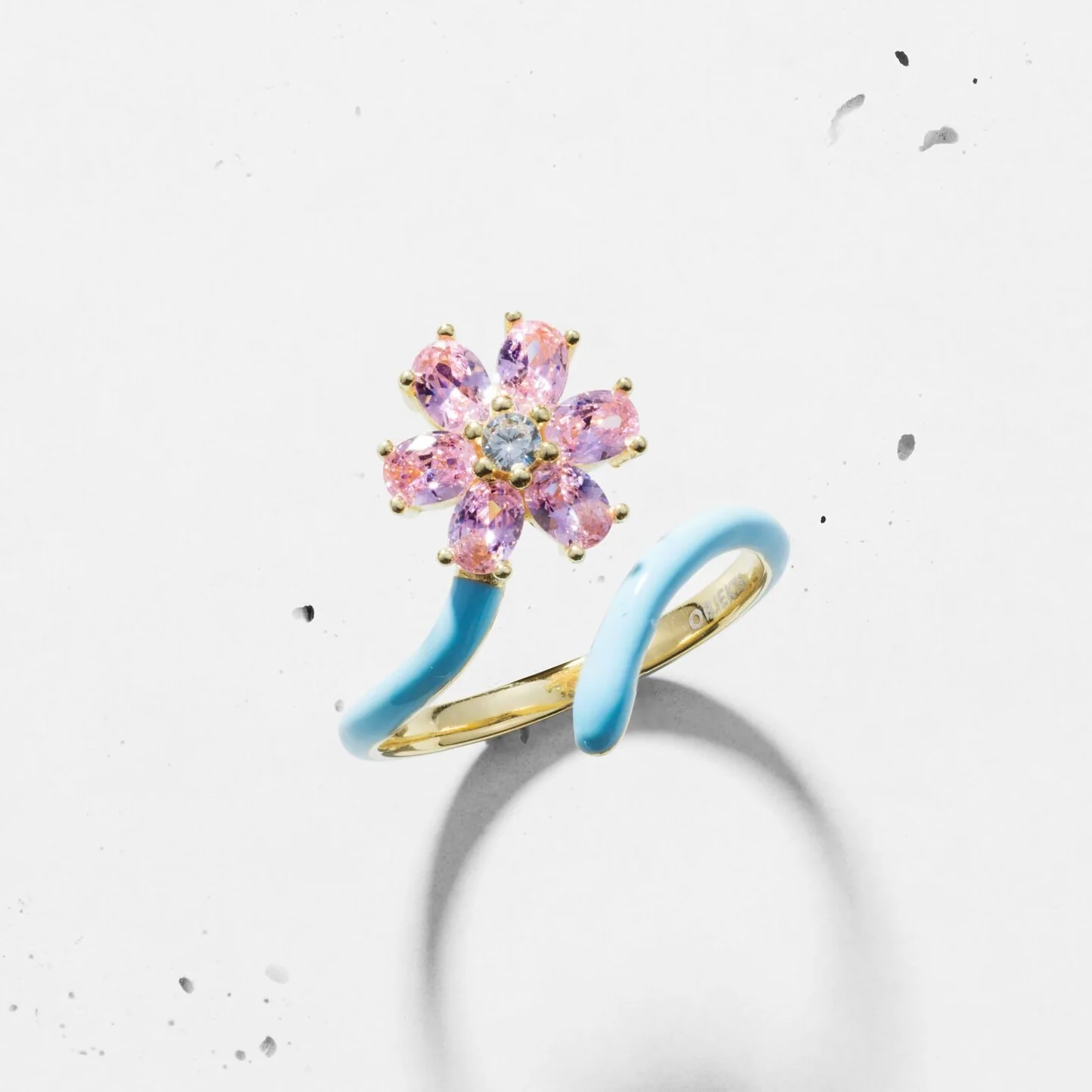 Enamel Flower Open Ring - Image 6