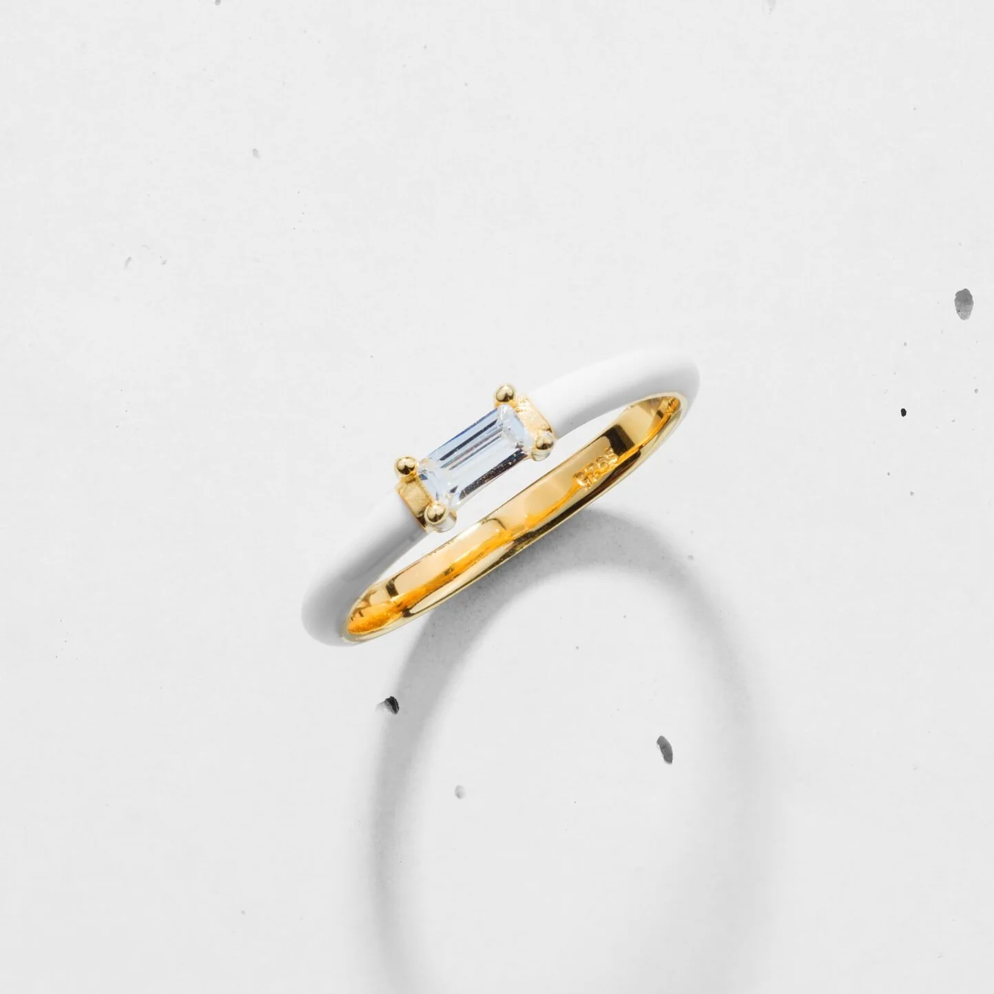 Enamel Side Baguette Ring - Image 2