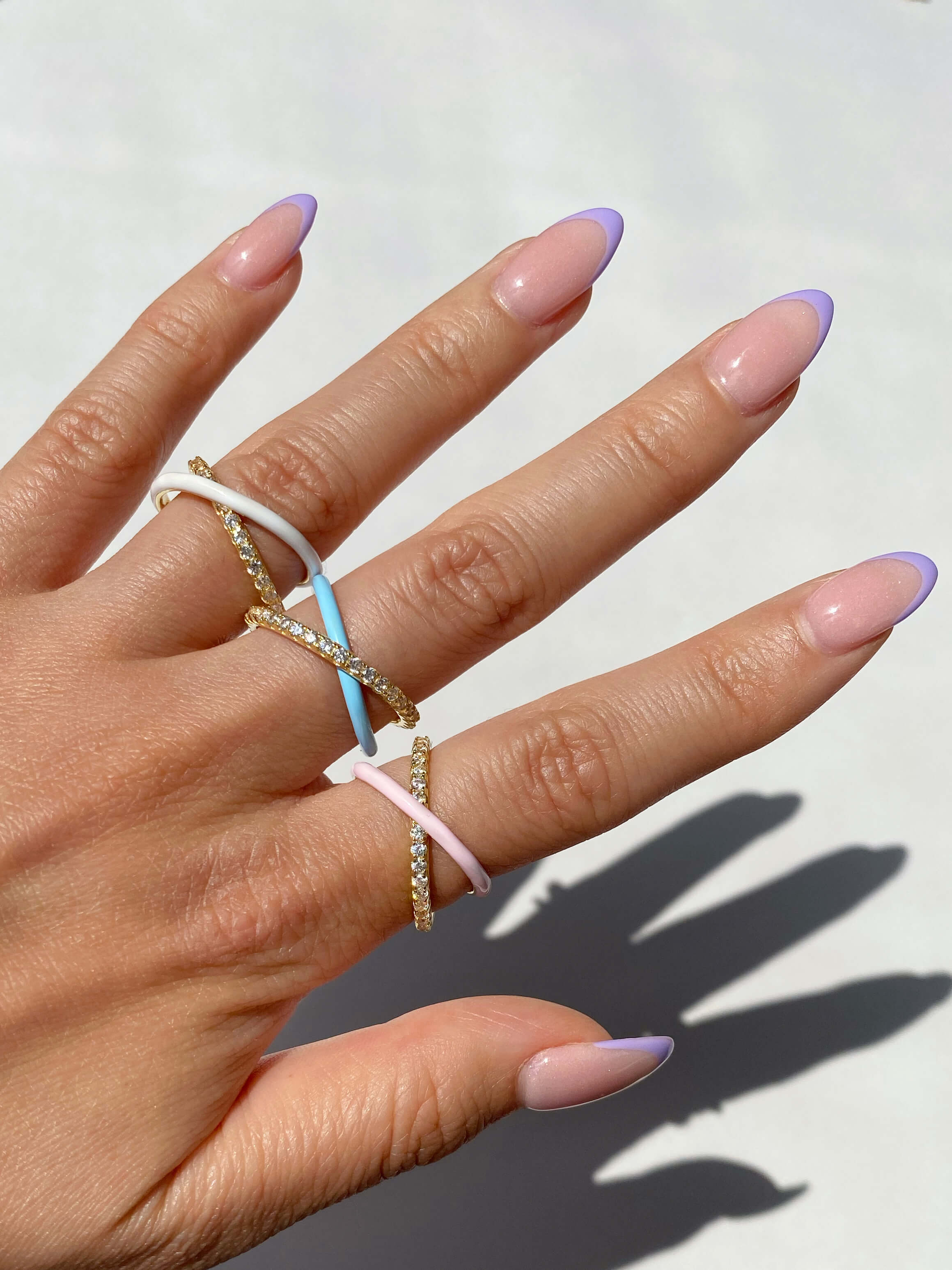 Enamel X Pave Link Ring - Image 3