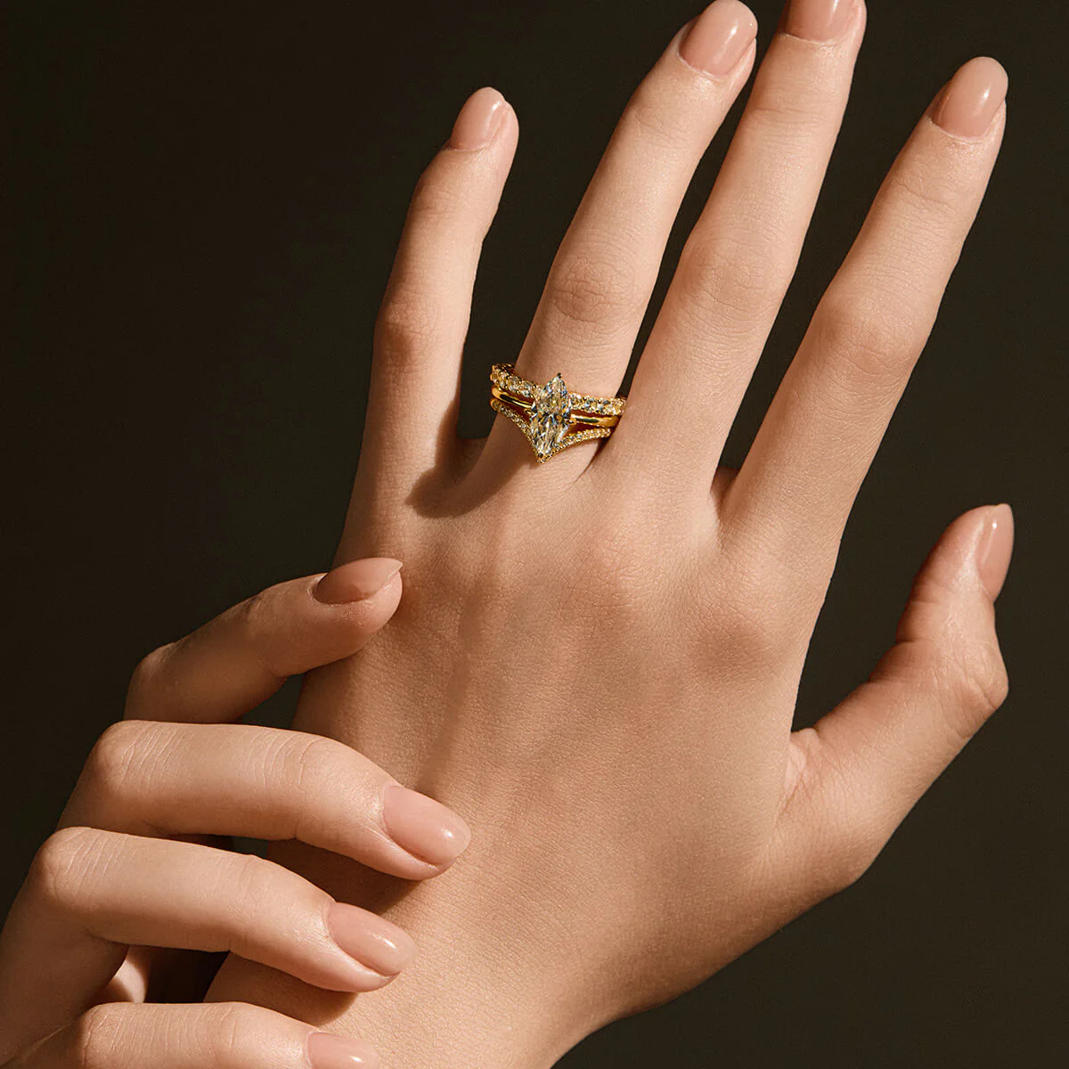 Pavé Wishbone V | Stacking Ring - Image 22