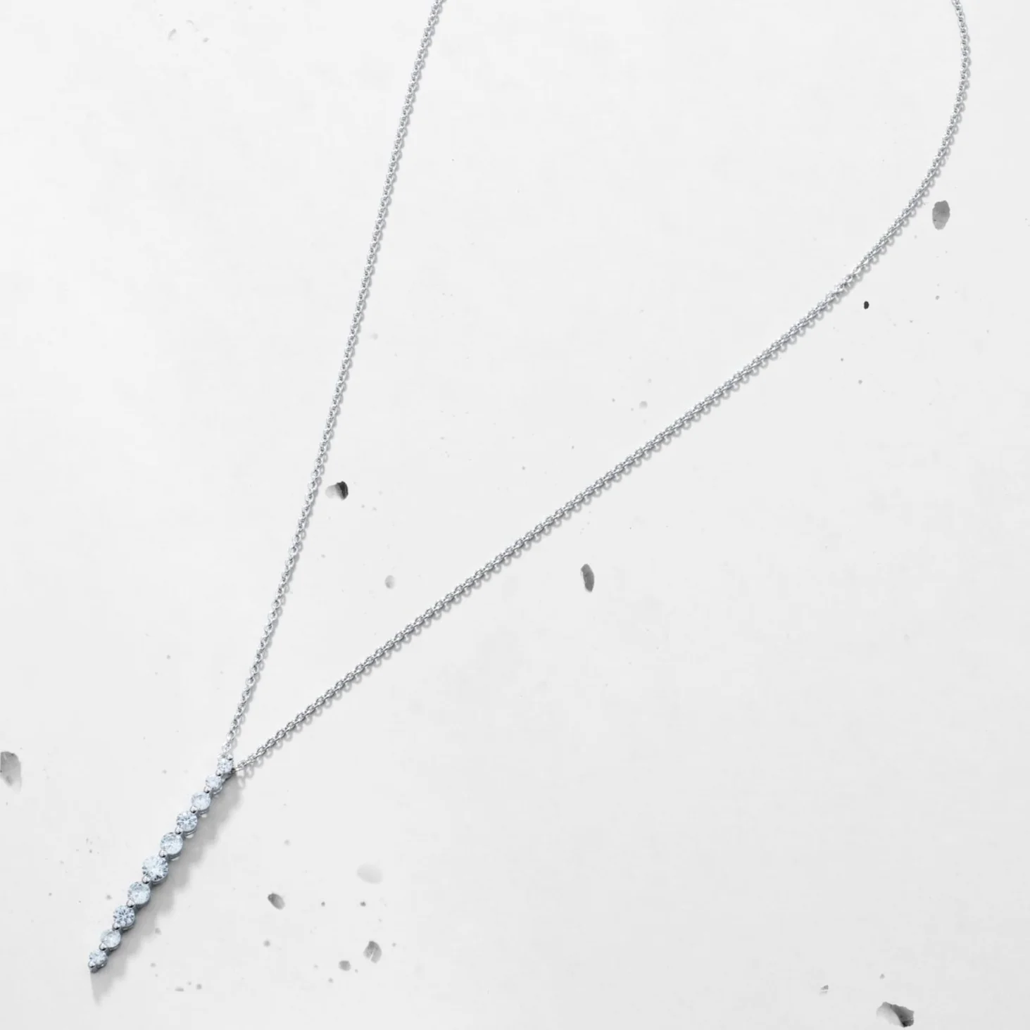 Graduated Brilliant Round Y Drop Lariat Necklace - Image 4