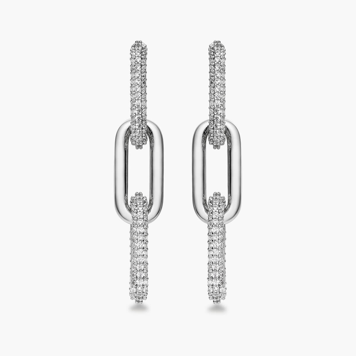 Half Pave Chain Earrings - Image 5