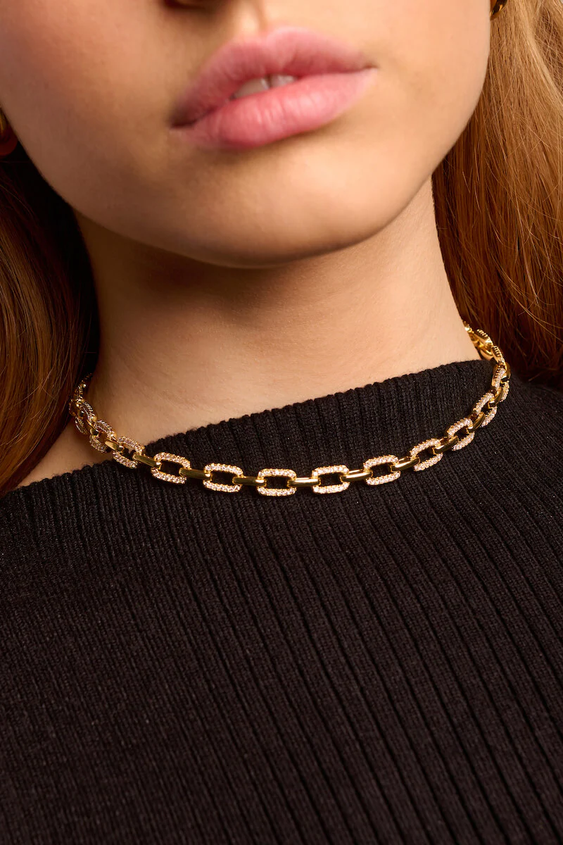 Half Pavé Chain Link Choker - Image 3