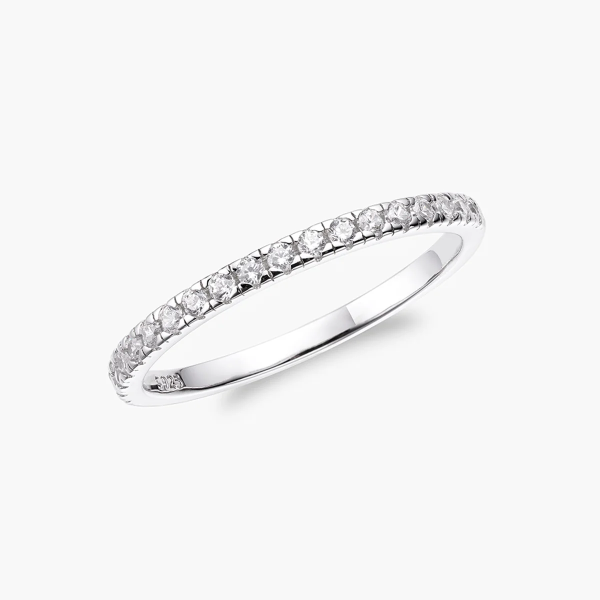 Half Pyramid Half Pave Stacking Ring - Image 3