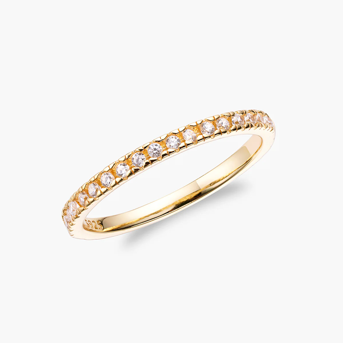 Half Pyramid Half Pave Stacking Ring - Image 4