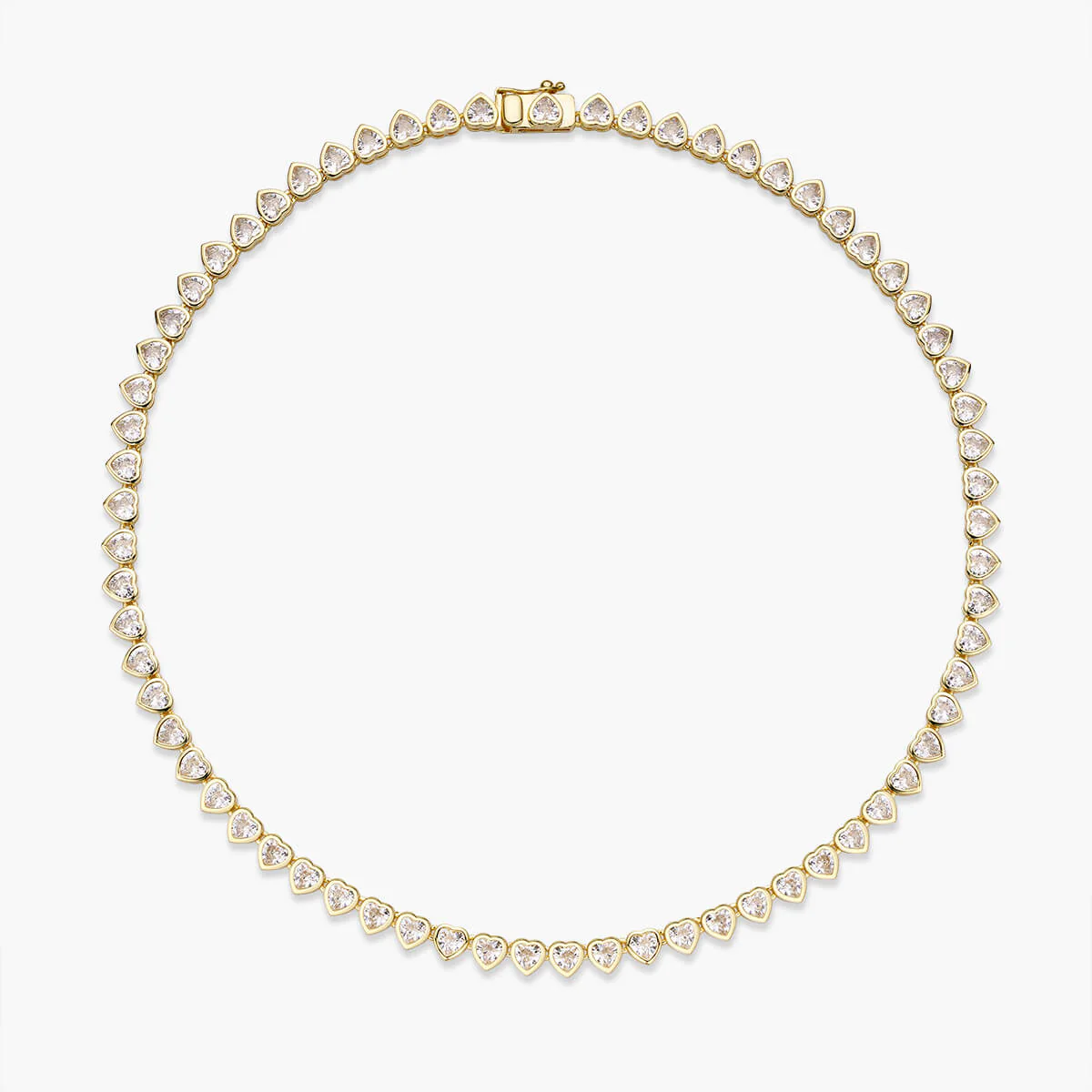 Heart Bezel Tennis Necklace - Image 3