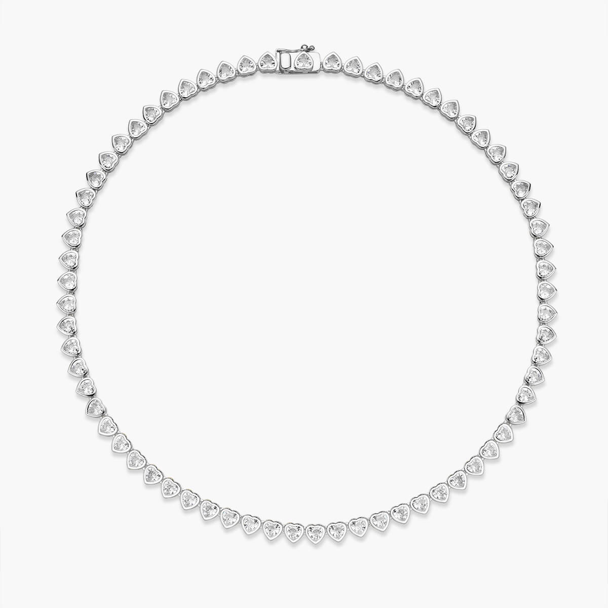 Heart Bezel Tennis Necklace - Image 4