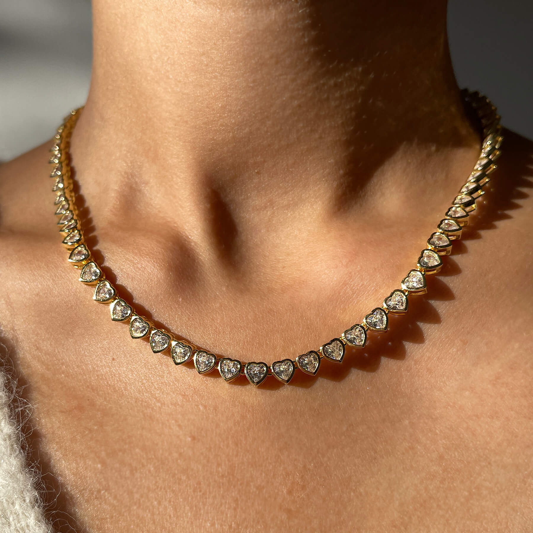 Heart Bezel Tennis Necklace - Image 5