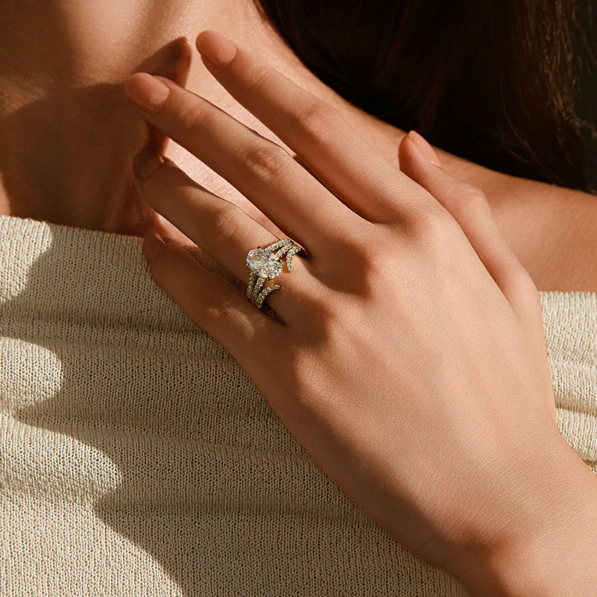 Open Pave Claw Wishbone | Stacking Ring - Image 10