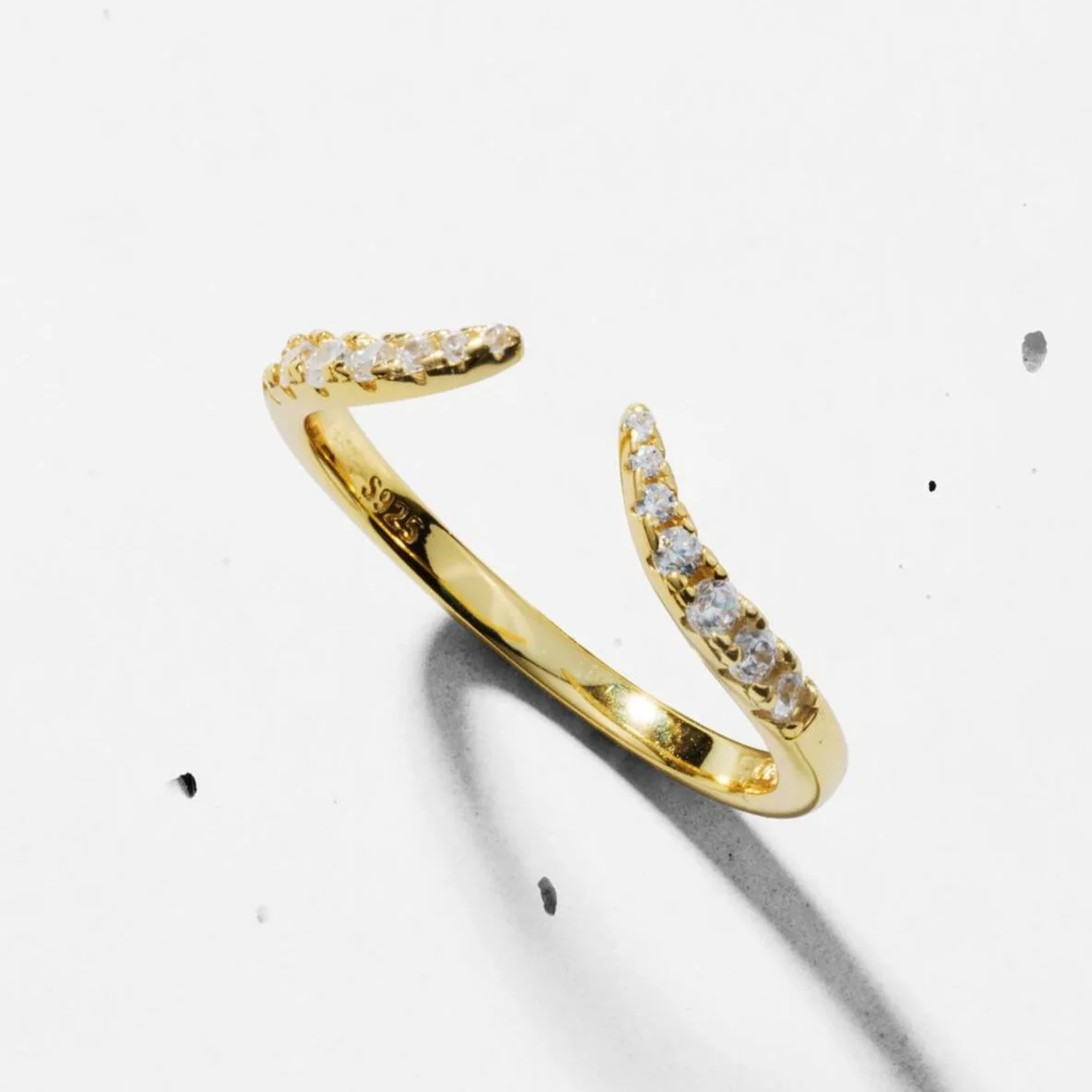 Open Pave Claw Wishbone | Stacking Ring - Image 2