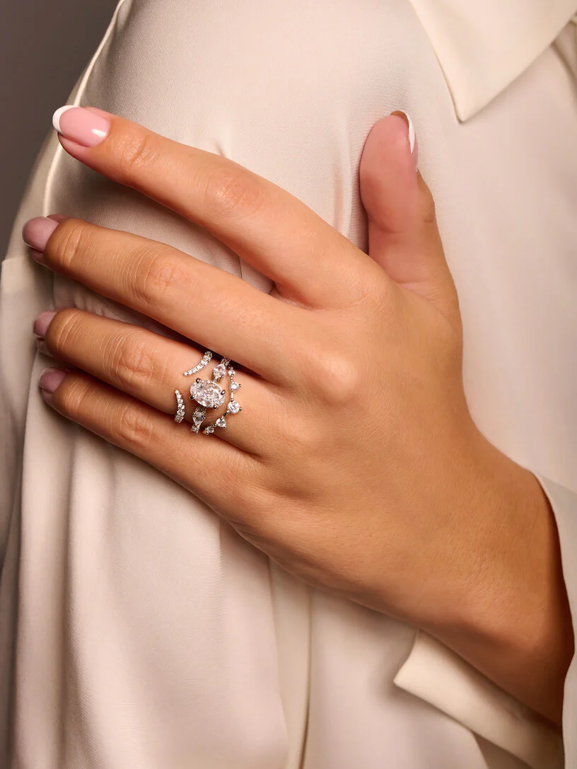 Open Pave Claw Wishbone | Stacking Ring - Image 3