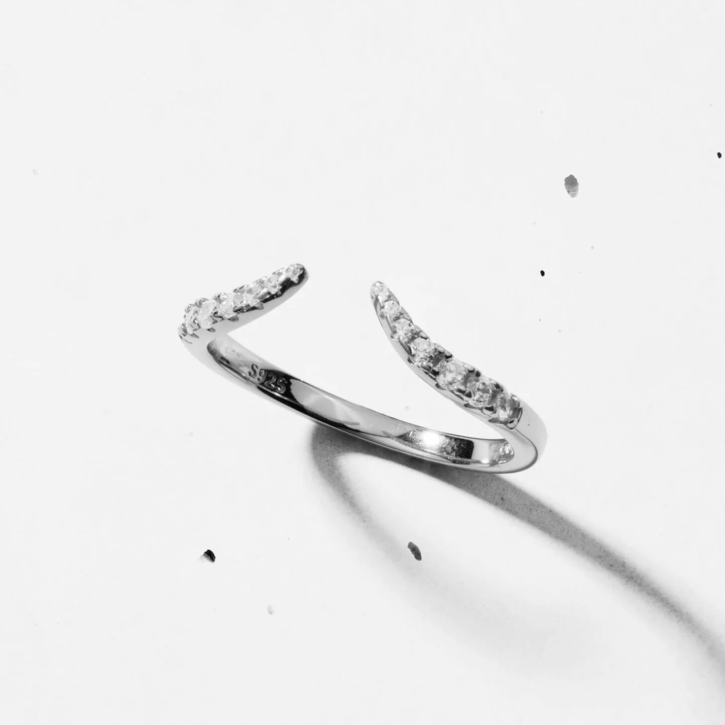 Open Pave Claw Wishbone | Stacking Ring - Image 4