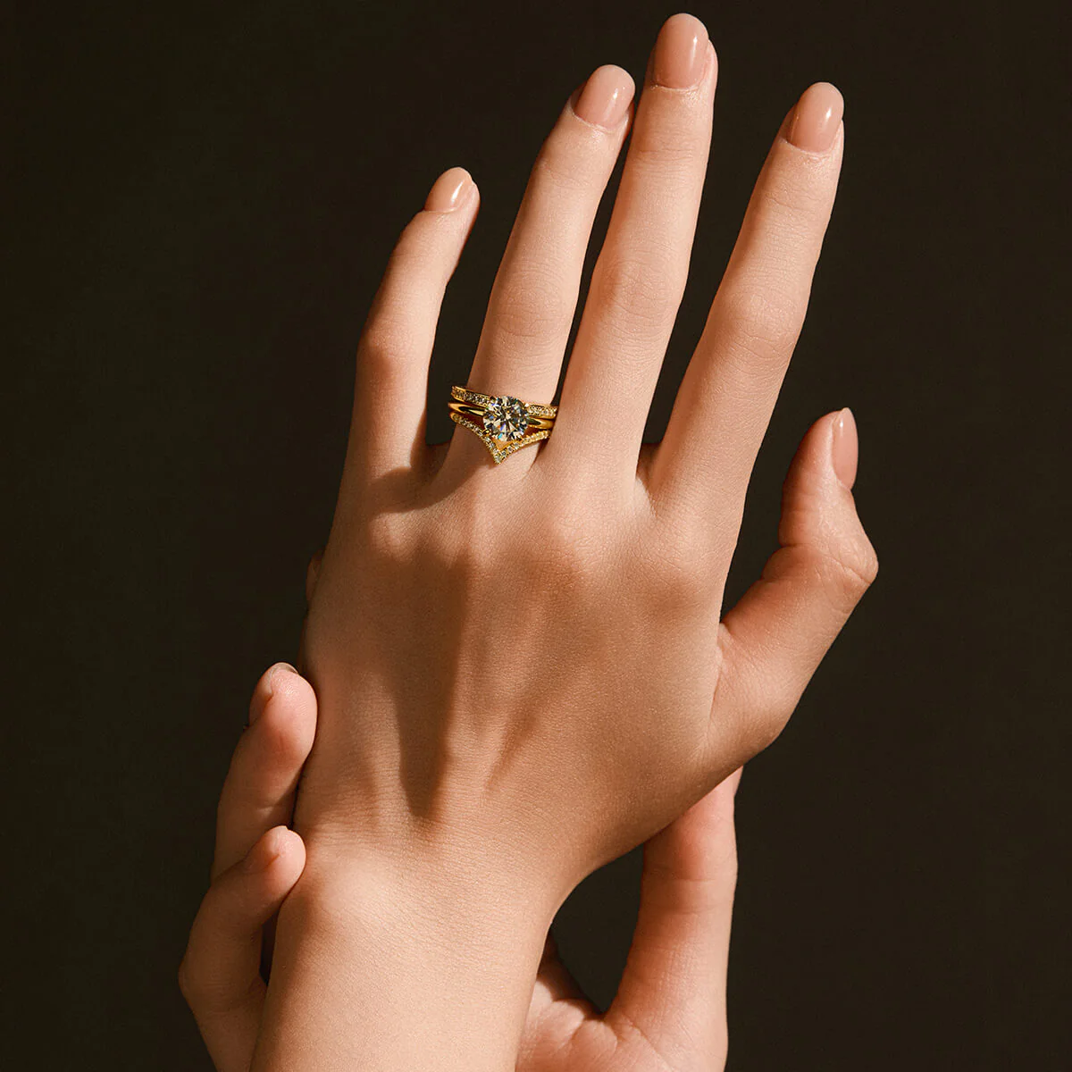 Pavé Wishbone V | Stacking Ring - Image 23