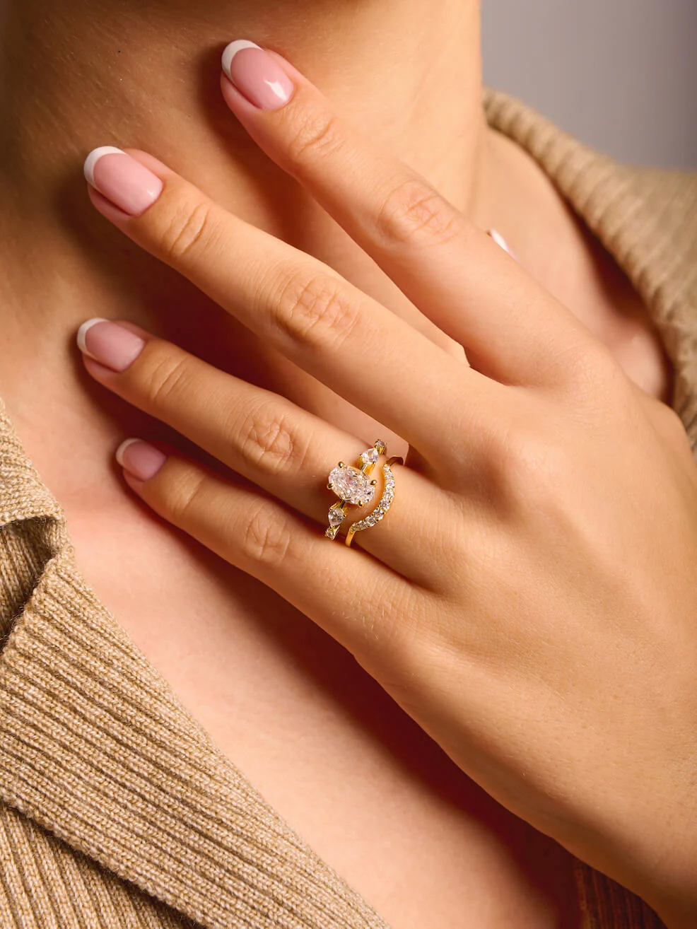 Pavé Horseshoe | Stacking Ring - Image 2